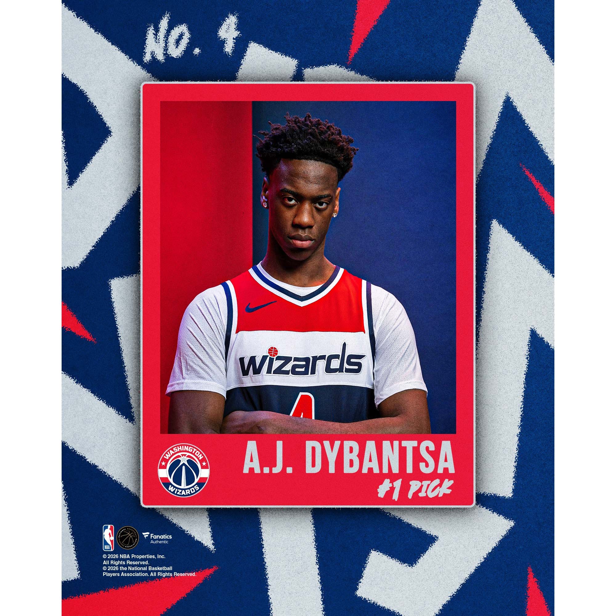 AJ Dybantsa Washington Wizards Unsigned 2026 NBA Draft Stylized Photograph