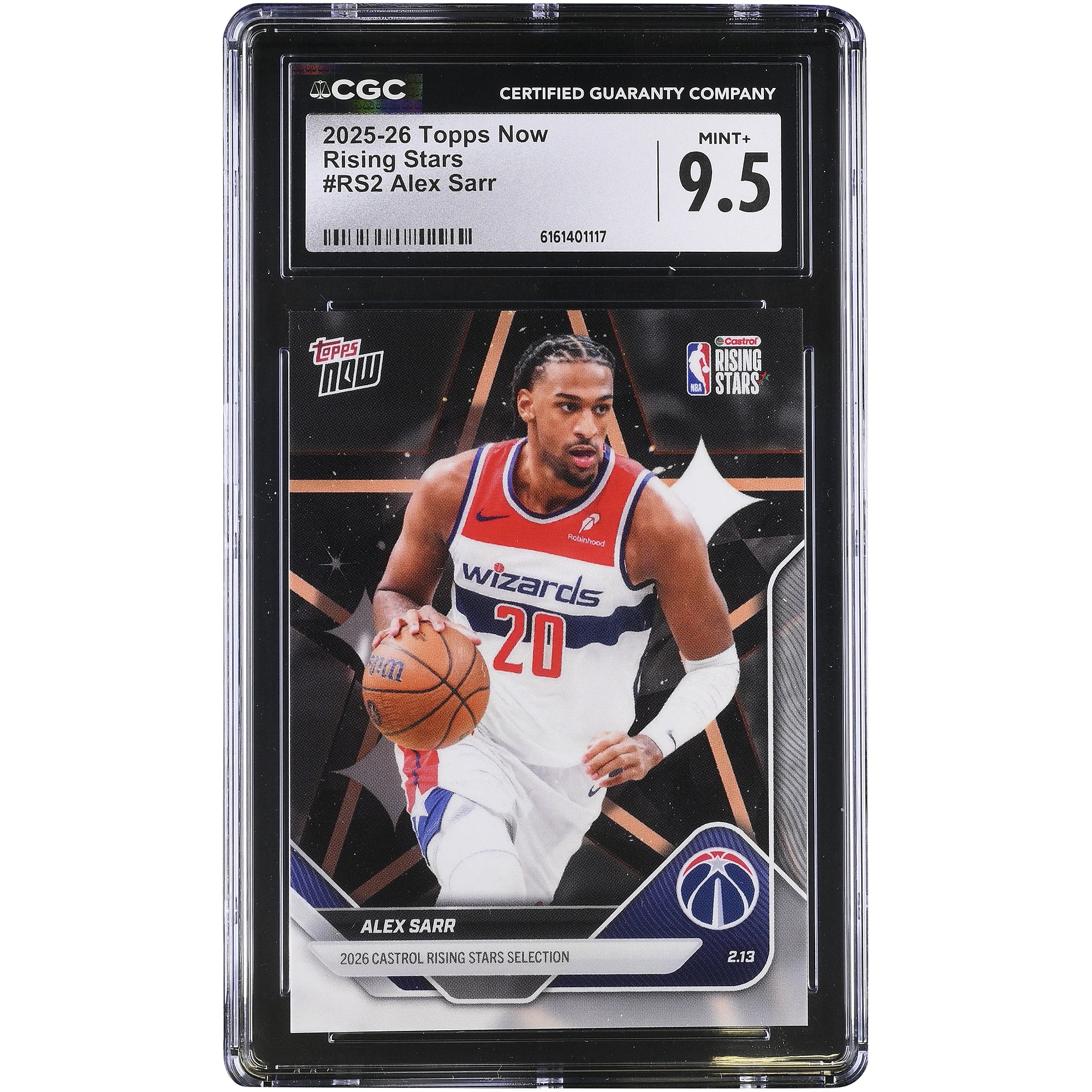 Alex Sarr Washington Wizards 2025-26 Topps Now Rising Stars #RS2 CGC Authenticated 9.5 Card