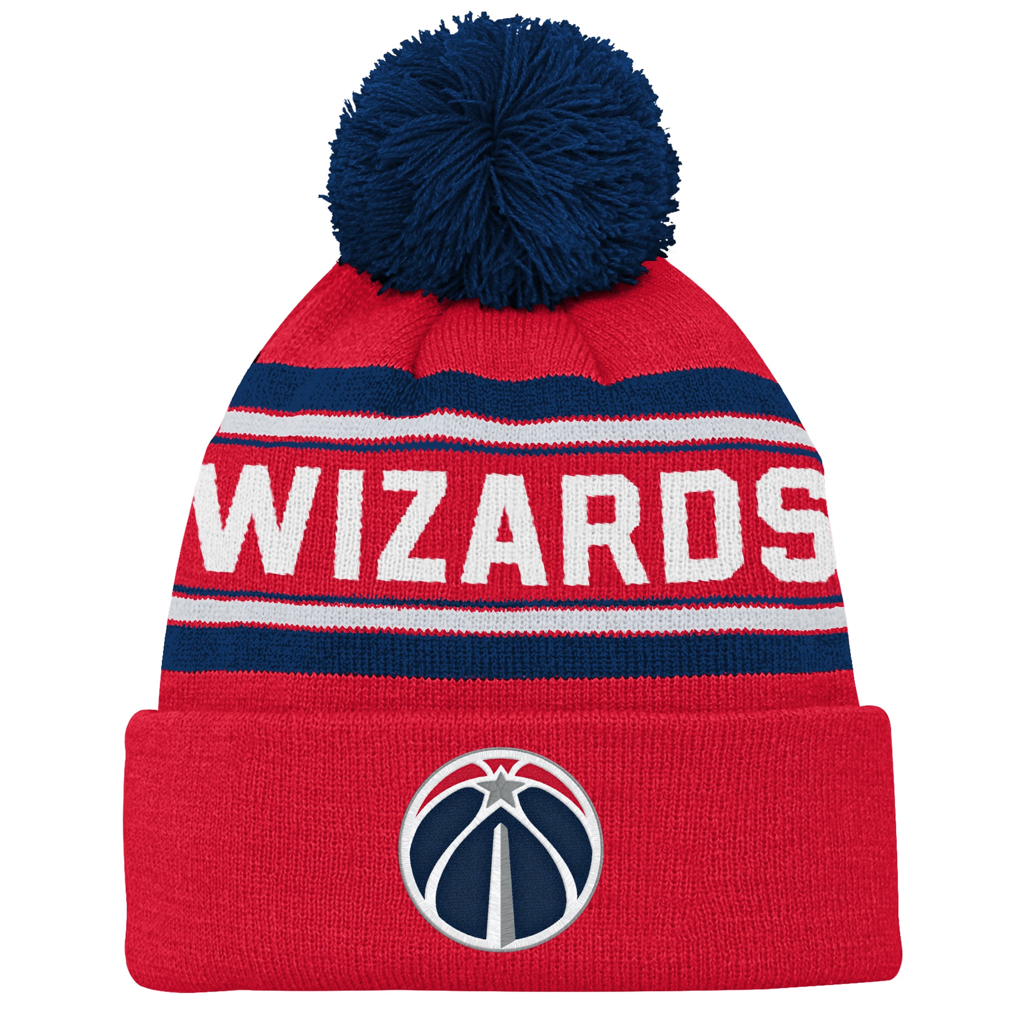 Bonnet en maille jacquard à revers avec pompon Outerstuff rouge Washington Wizards