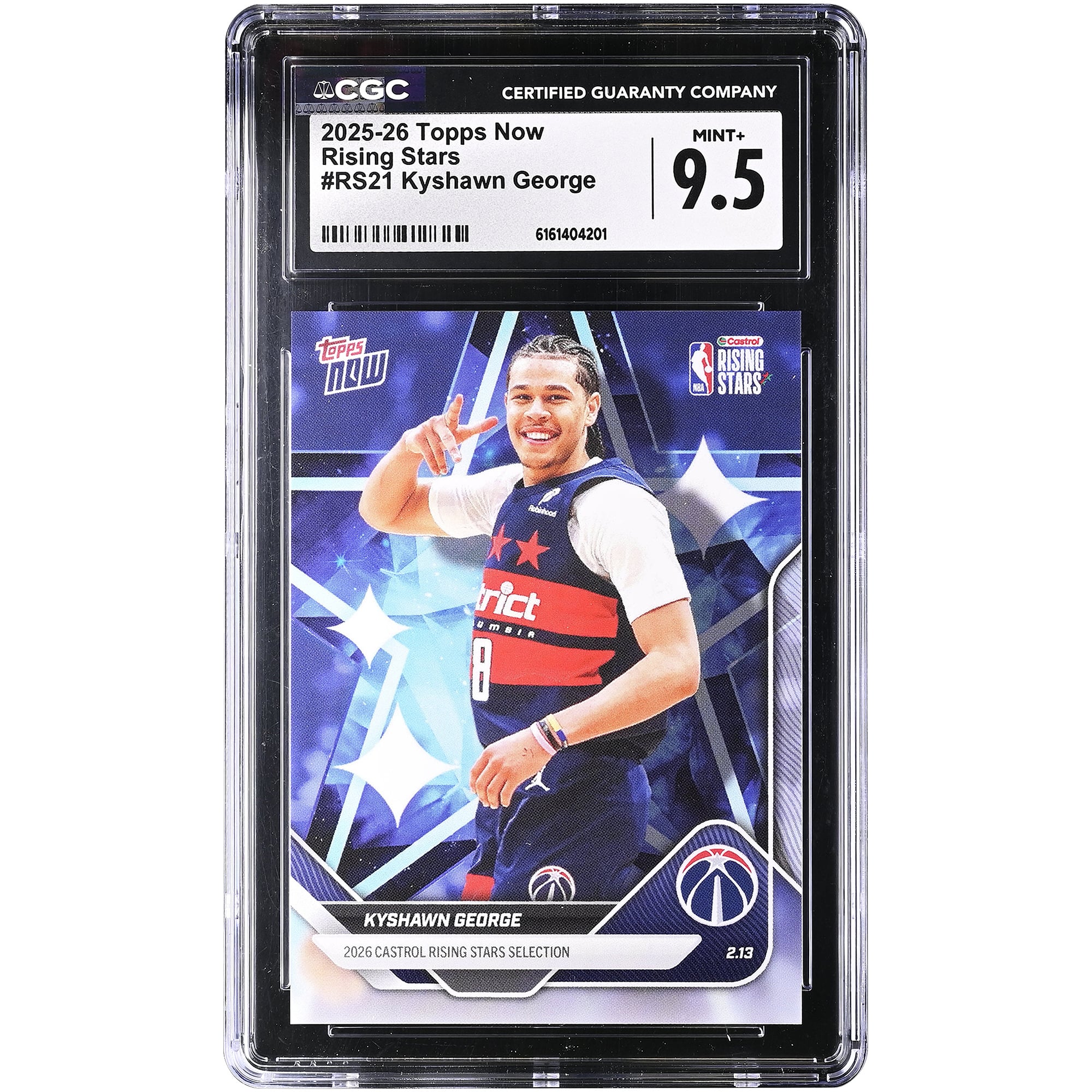 Kyshawn George Washington Wizards 2025-26 Topps Now Rising Stars #RS21 CGC Authenticated Card