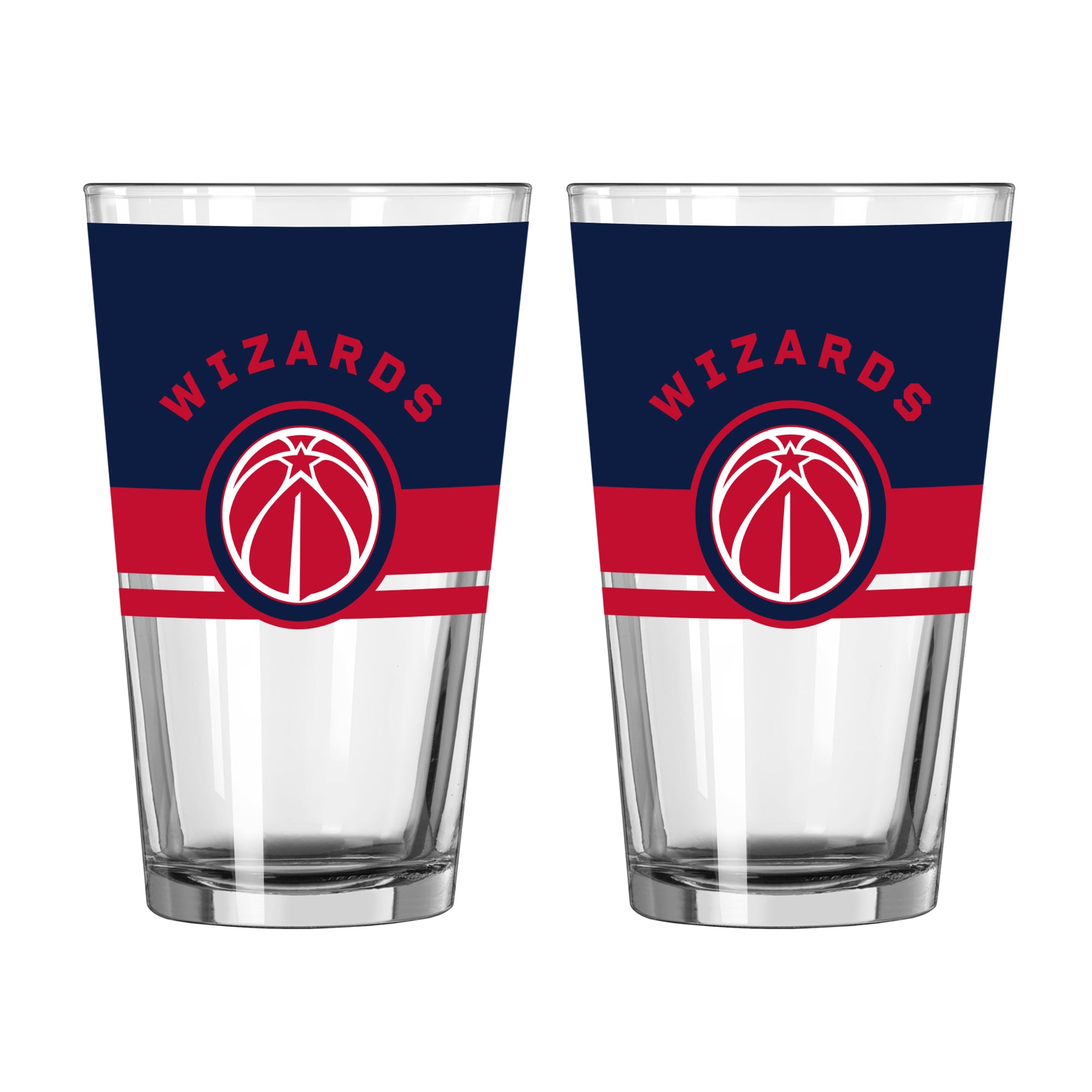 Ensemble de deux verres à bière Horizon de 473 ml (16 oz) Logo Brands Washington Wizards