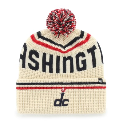Washington Wizards '47 Quattrle Cuffed Knit Hat with Pom - Natural