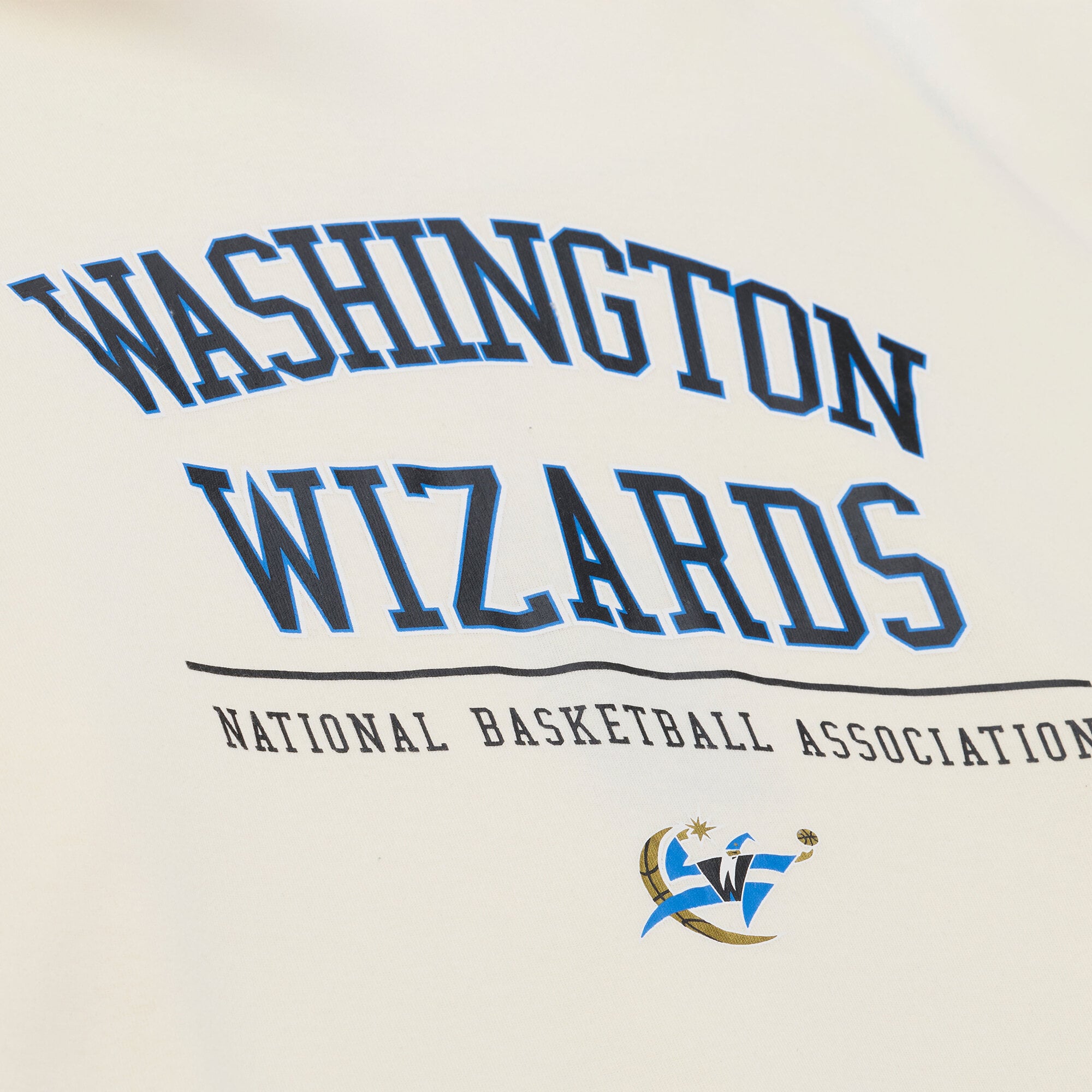 Men's Mitchell & Ness Cream Washington Wizards Walk-Off Fleece Hoodie