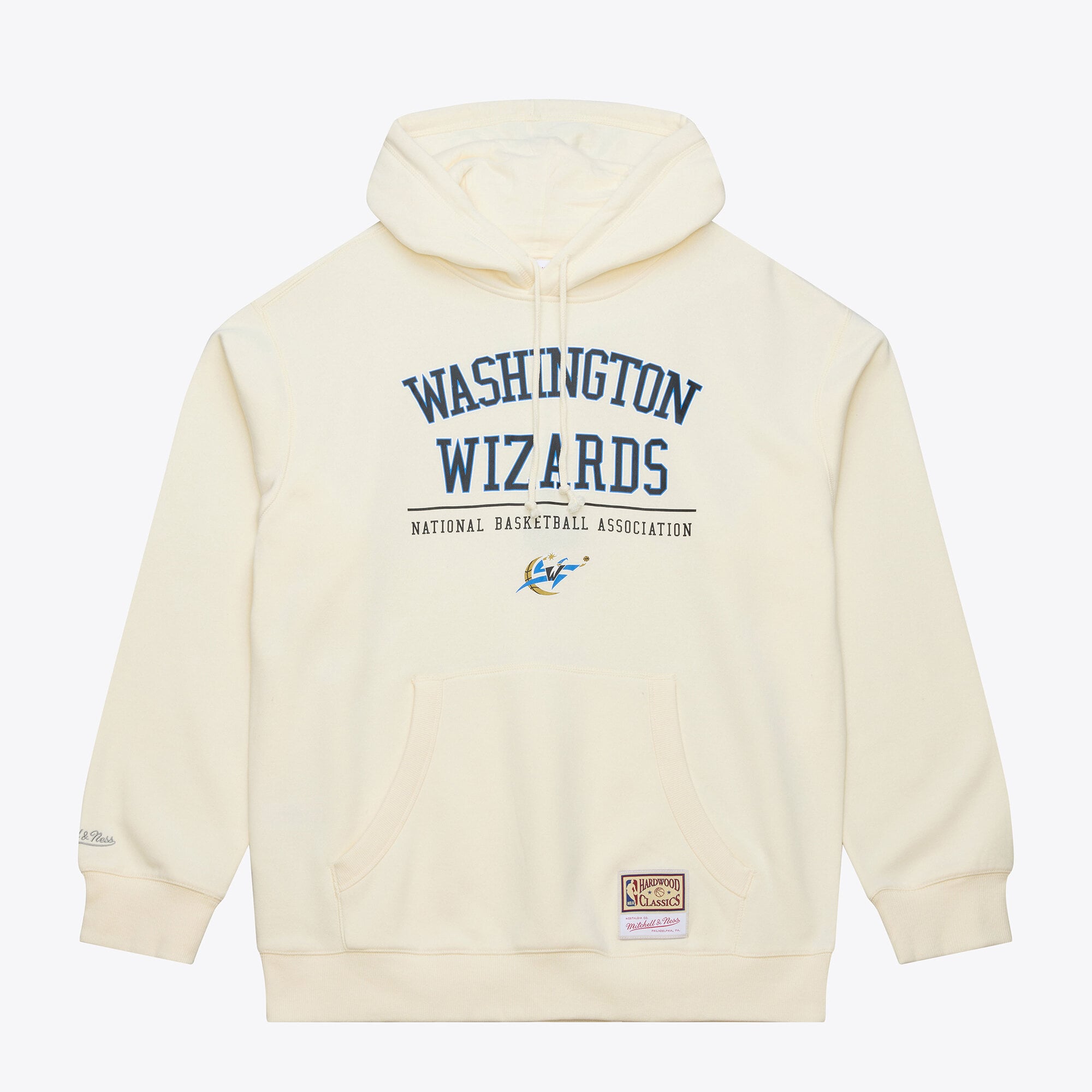 Men's Mitchell & Ness Cream Washington Wizards Walk-Off Fleece Hoodie