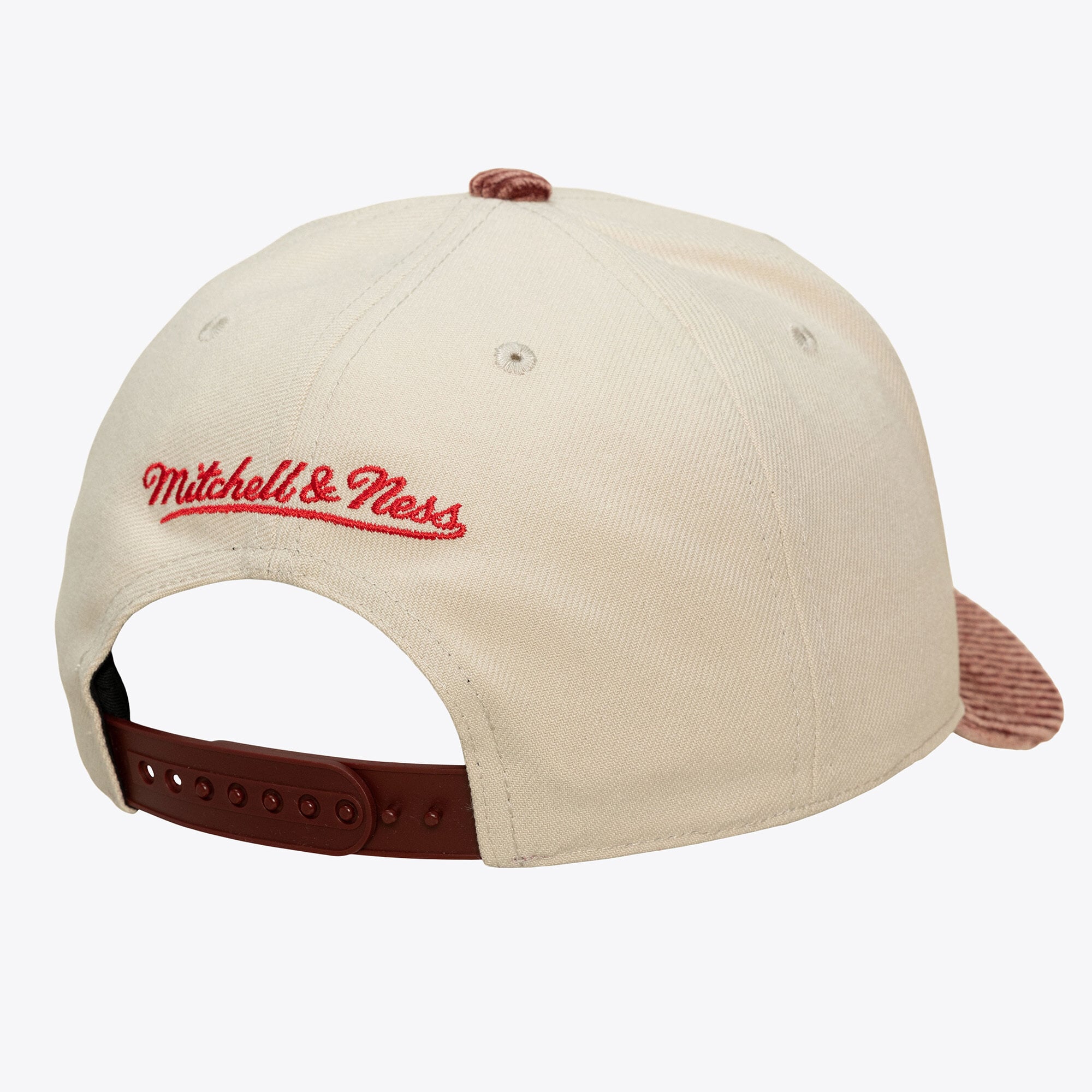 Men's Mitchell & Ness Cream/Red Washington Wizards Washed Corduroy Pro Crown Snapback Hat
