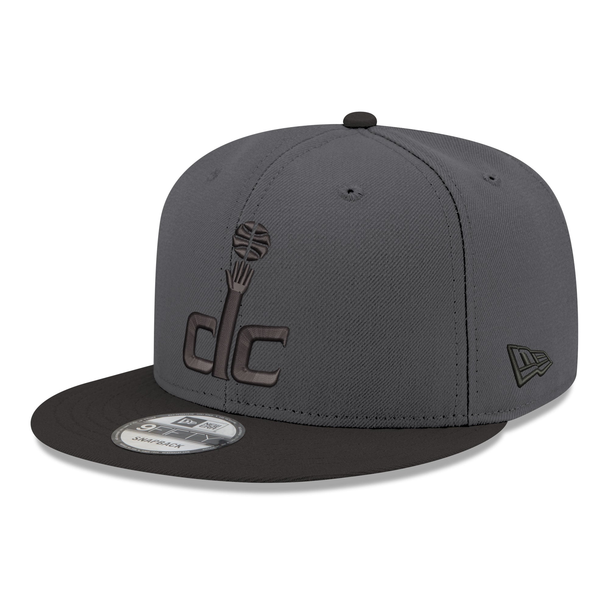 Men's Washington Wizards New Era Gray/Black Logo 2-Tone 9FIFTY Snapback Hat