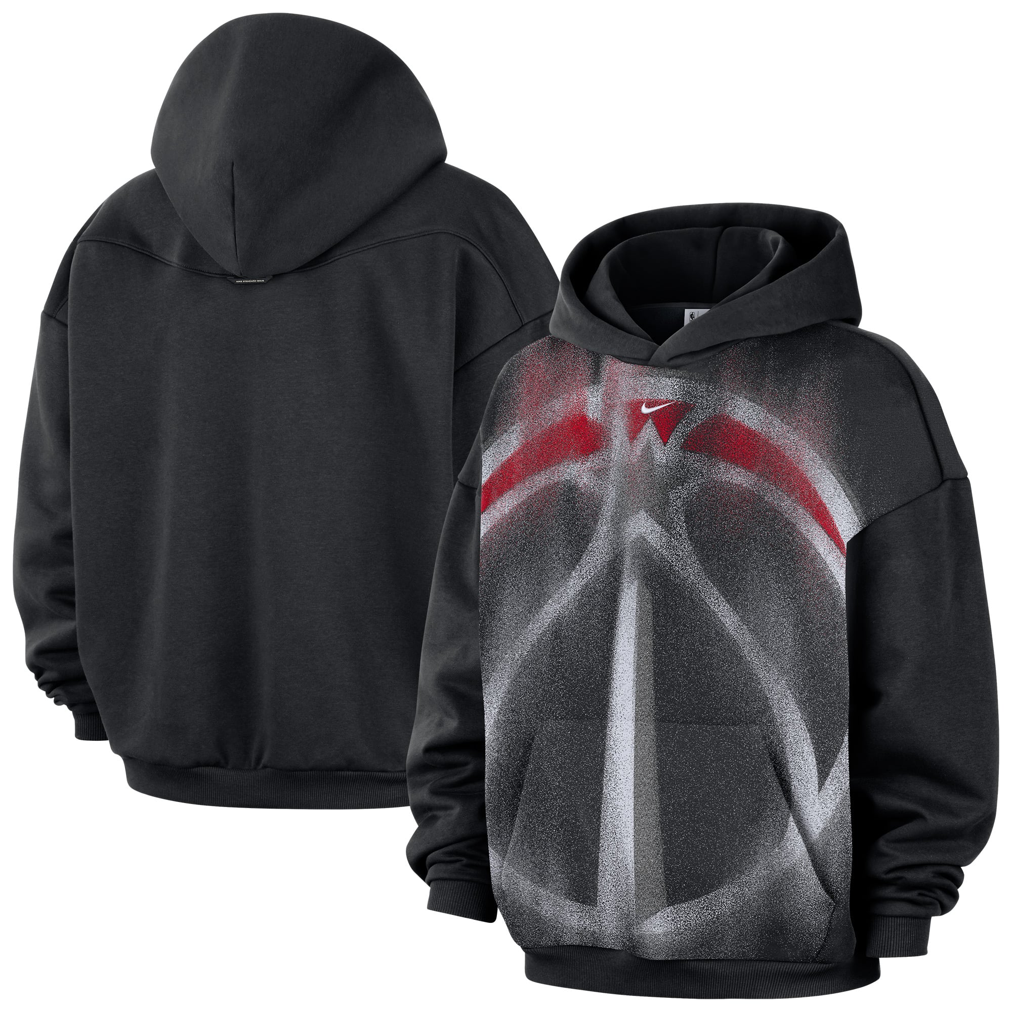 Sweat à capuche en polaire Nike Black Washington Wizards 2026 Standard Issue Practice Icon pour homme