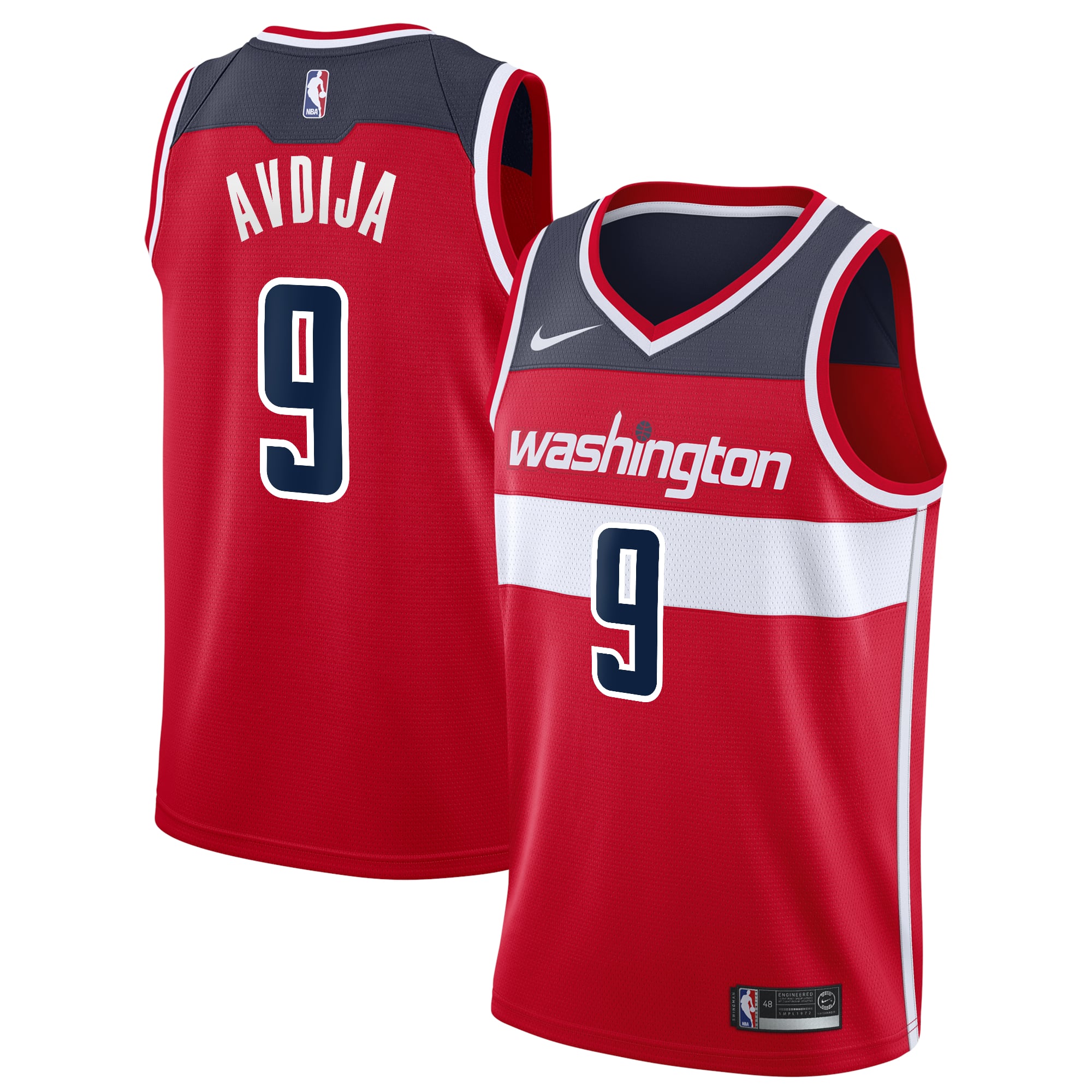 Men's Nike Deni Avdija Red Washington Wizards Swingman Jersey