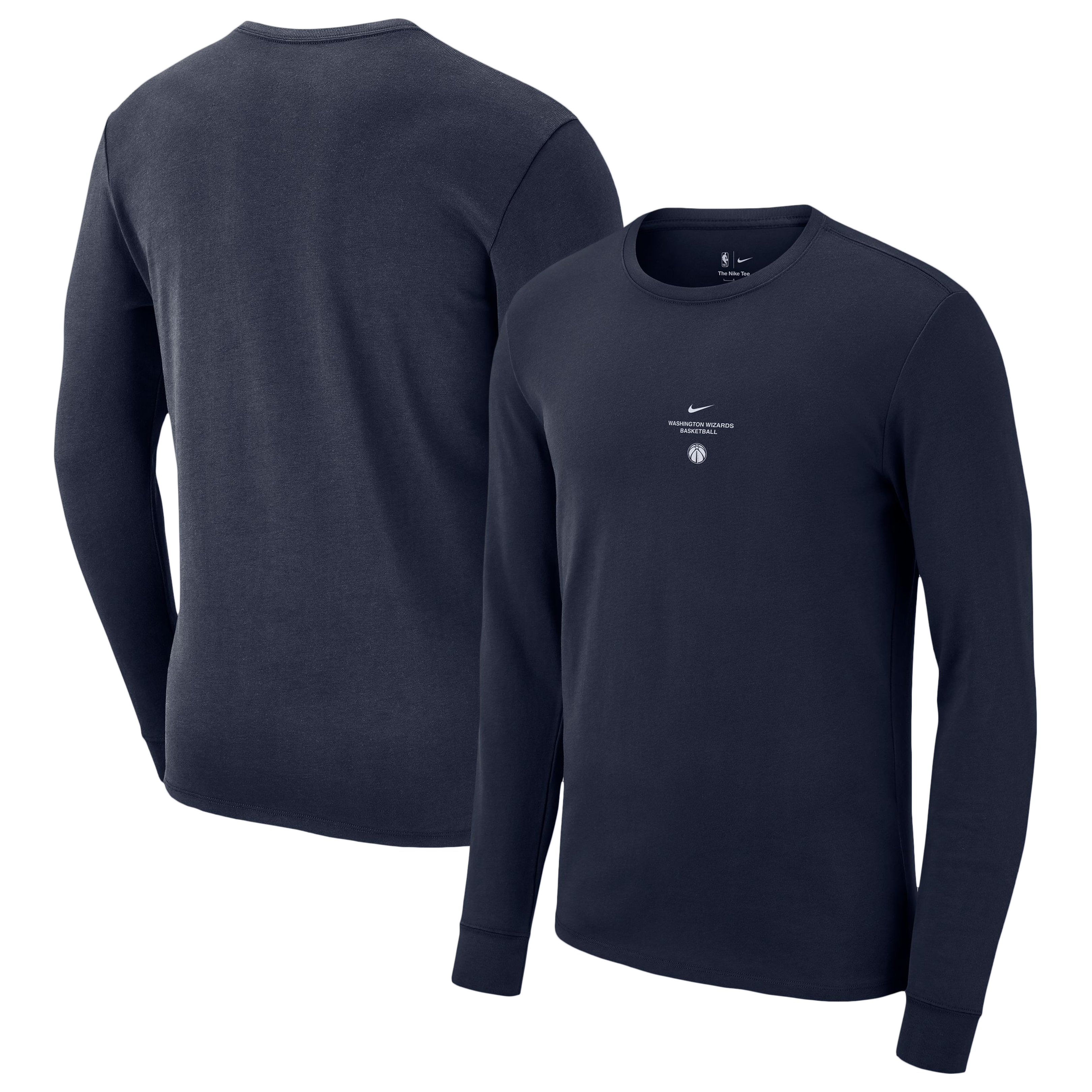 T-shirt d'entraînement à manches longues Nike Navy Washington Wizards 2026 Standard Issue pour homme