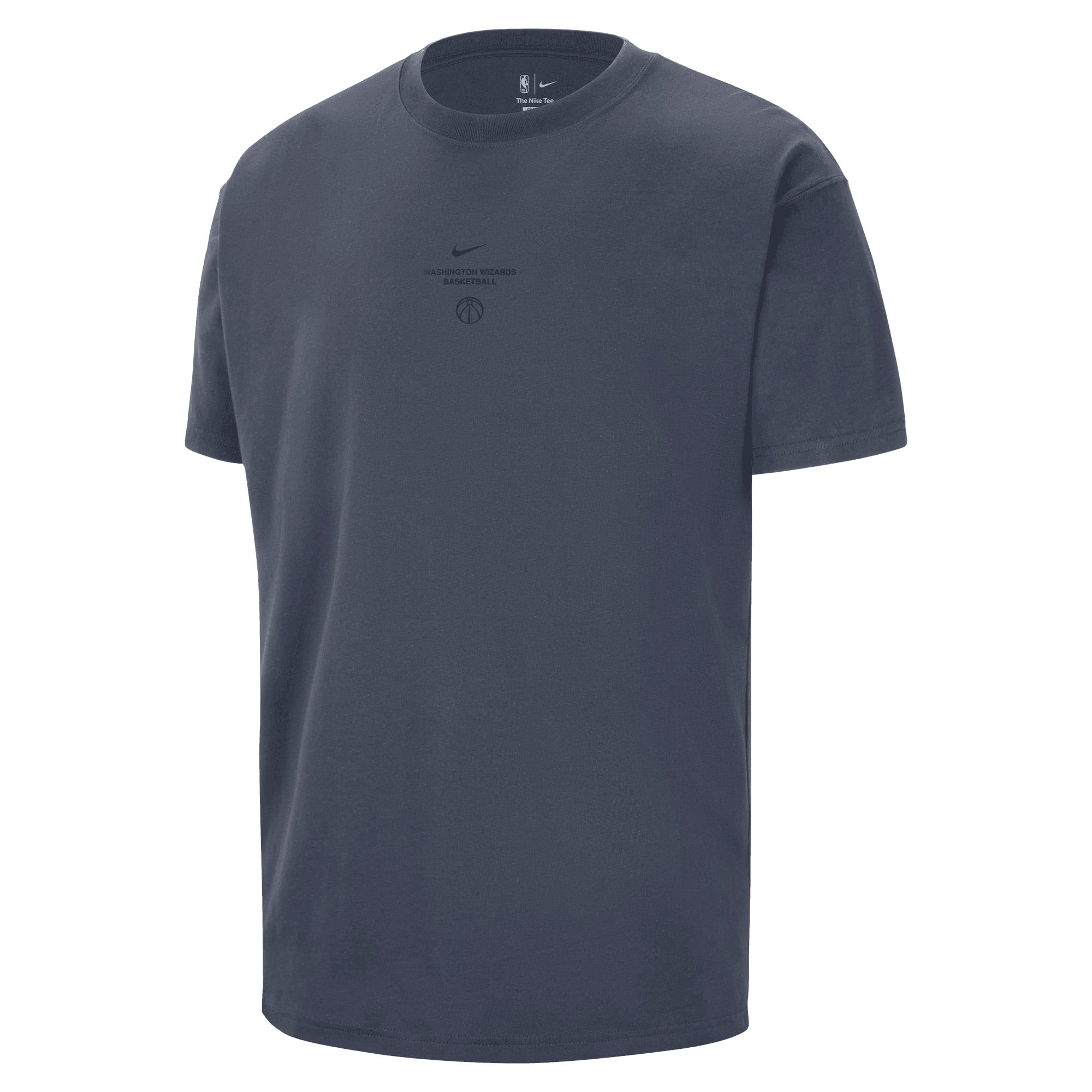 T-shirt Nike Max 90 d'avant-match, bleu marine, Washington Wizards, édition standard 2026, pour homme