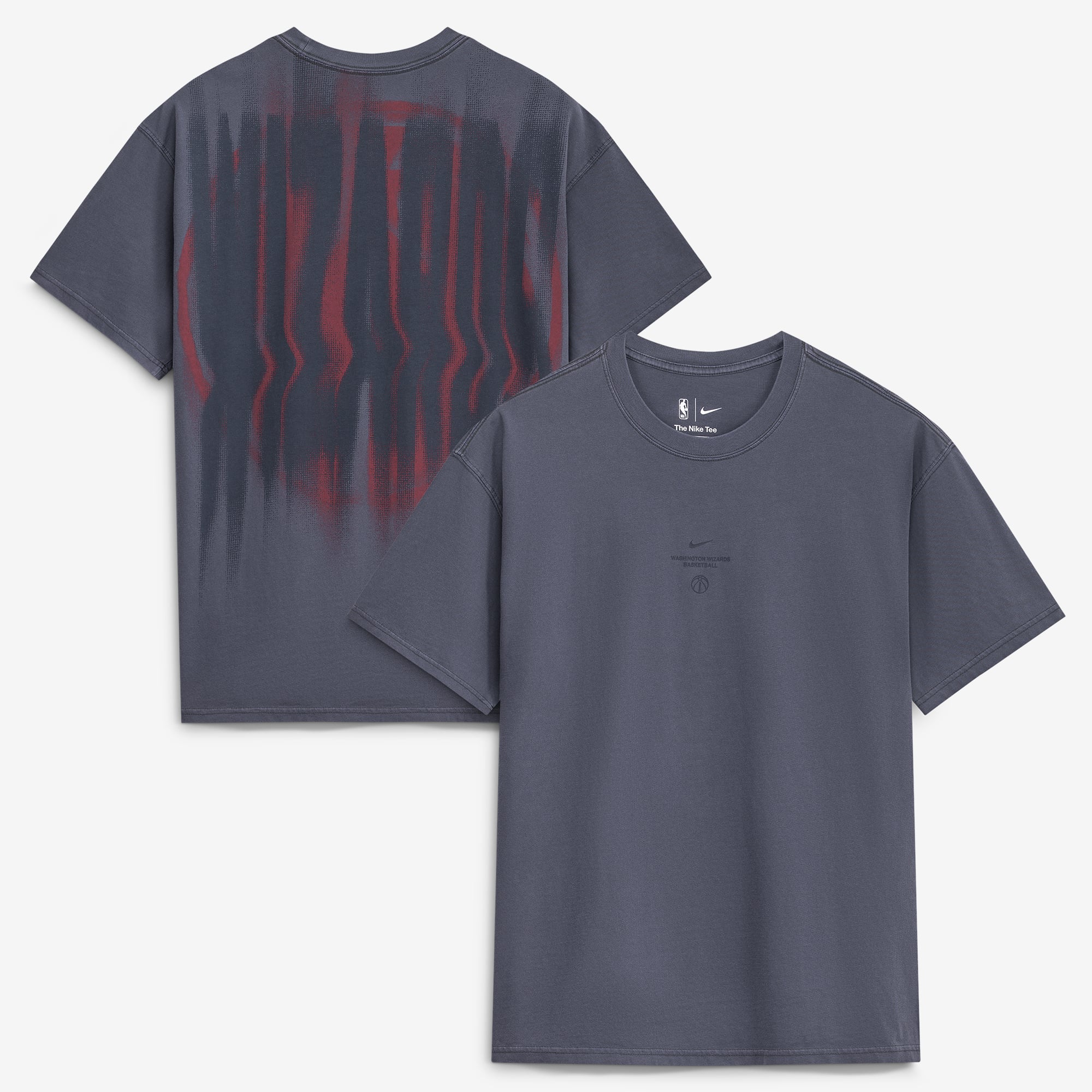 T-shirt Nike Max 90 d'avant-match, bleu marine, Washington Wizards, édition standard 2026, pour homme