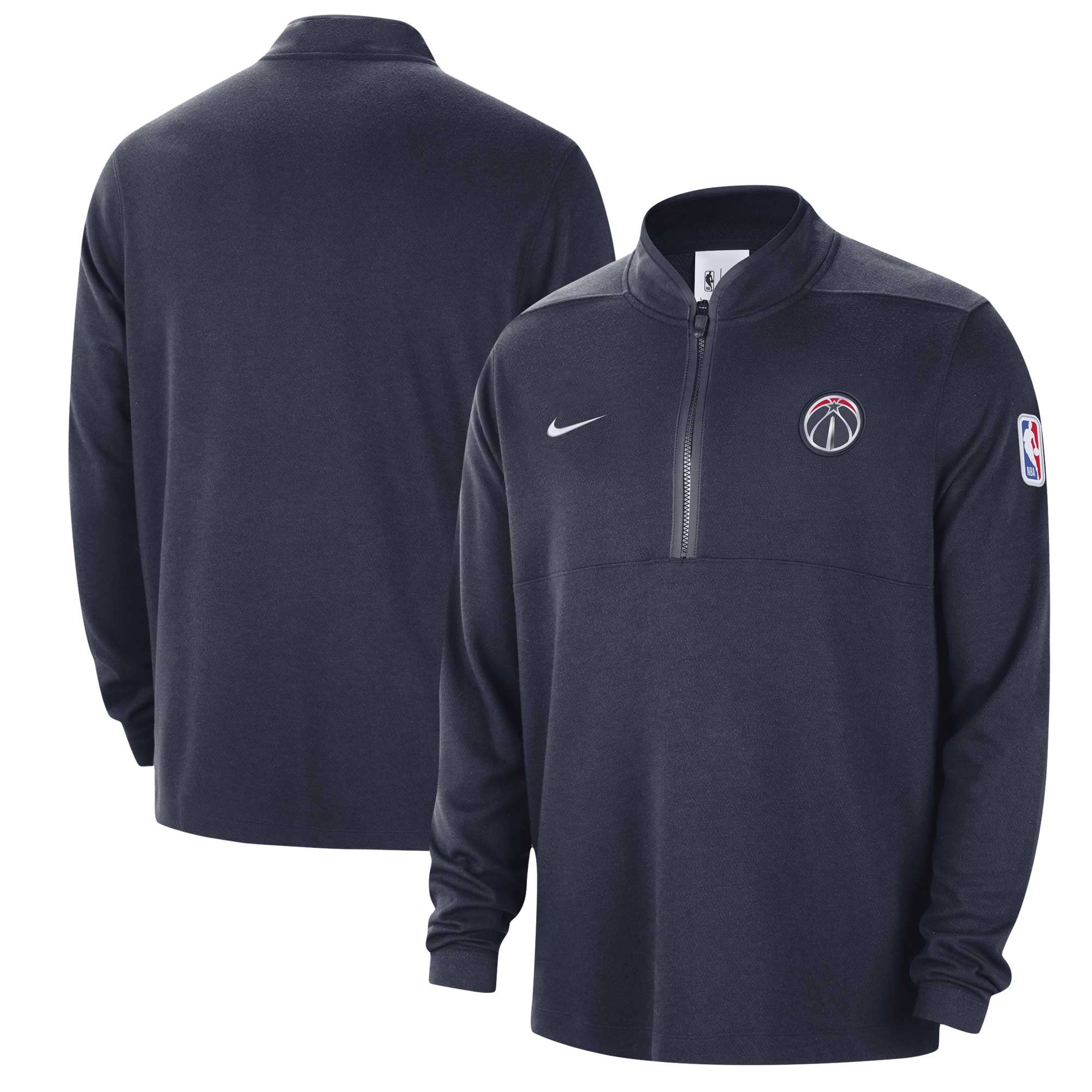 Men's Nike Navy Washington Wizards Authentic Performance Half-Zip Jacket