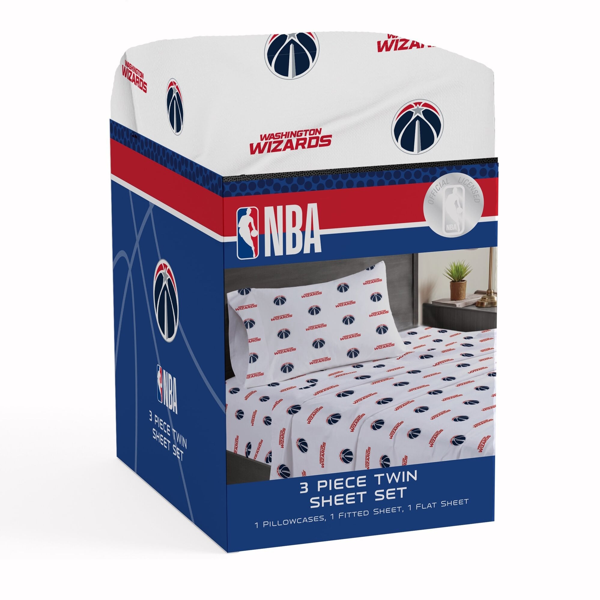 Pegasus Washington Wizards Three-Piece Twin Sheet Set