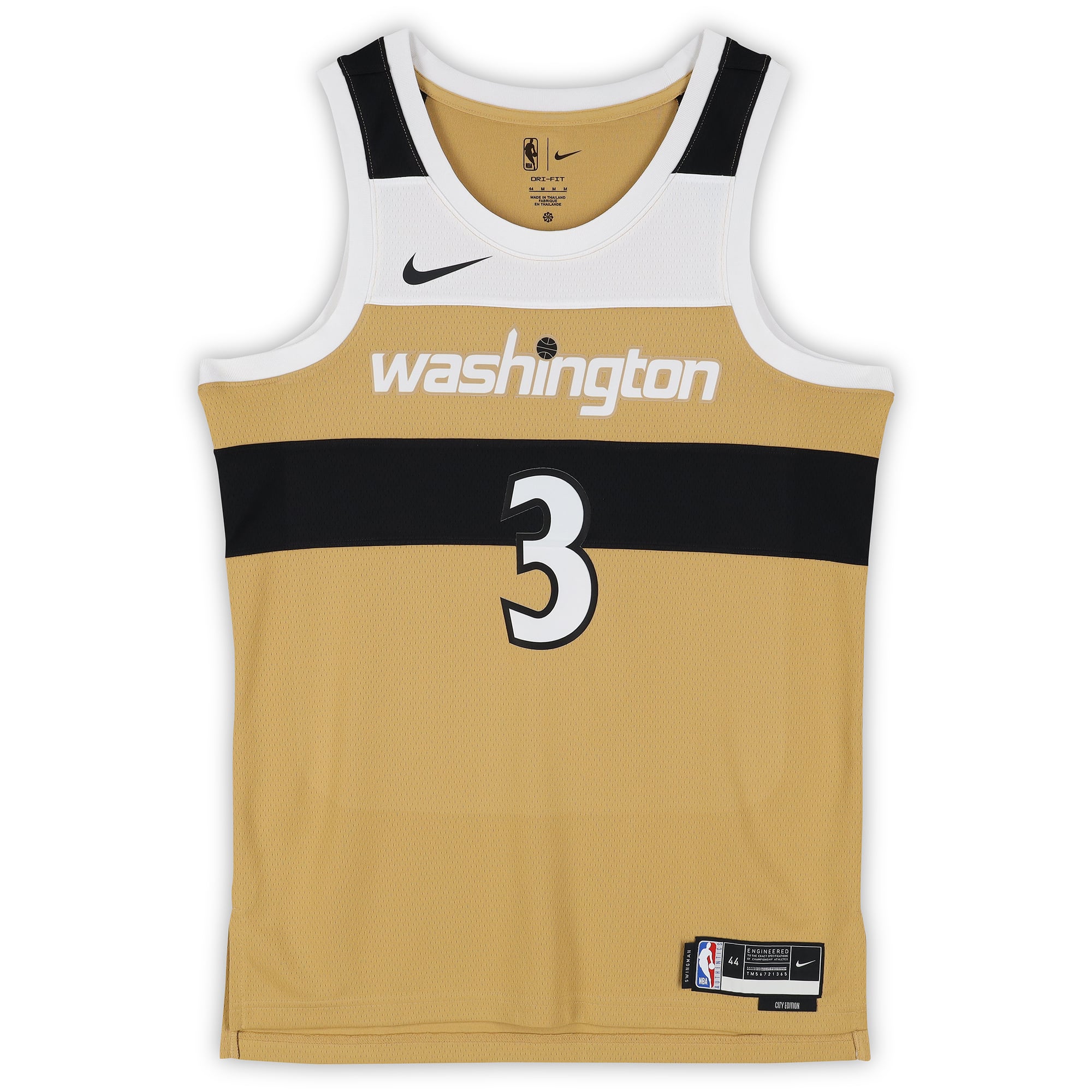 Maillot Swingman Nike Gold City Edition 2025-26 autographié par Trae Young des Washington Wizards avec inscription « Ice Trae »