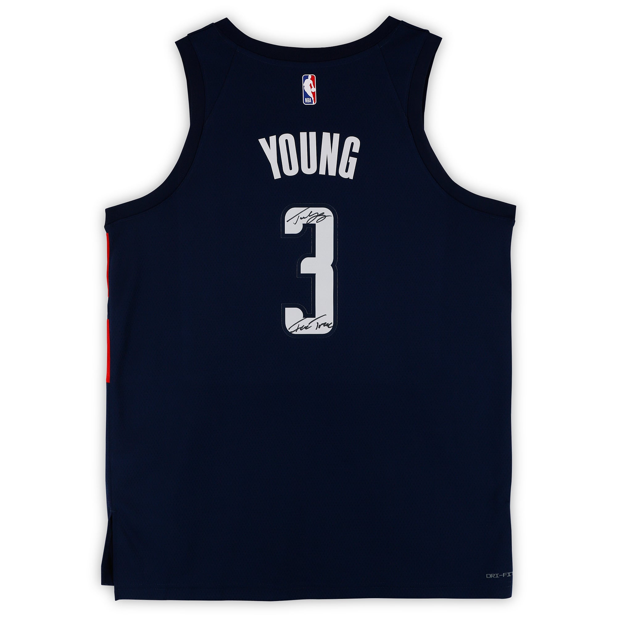 Maillot Nike Statement Swingman bleu marine 2025-26 autographié par Trae Young des Washington Wizards avec inscription « Ice Trae »