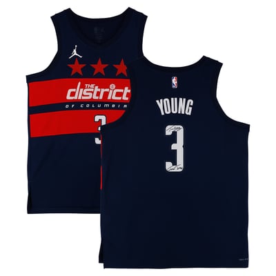 Trae Young Washington Wizards Autographed Fanatics Authentic Nike 2025-26 Navy Statement Swingman Jersey with "Ice Trae" Inscription 