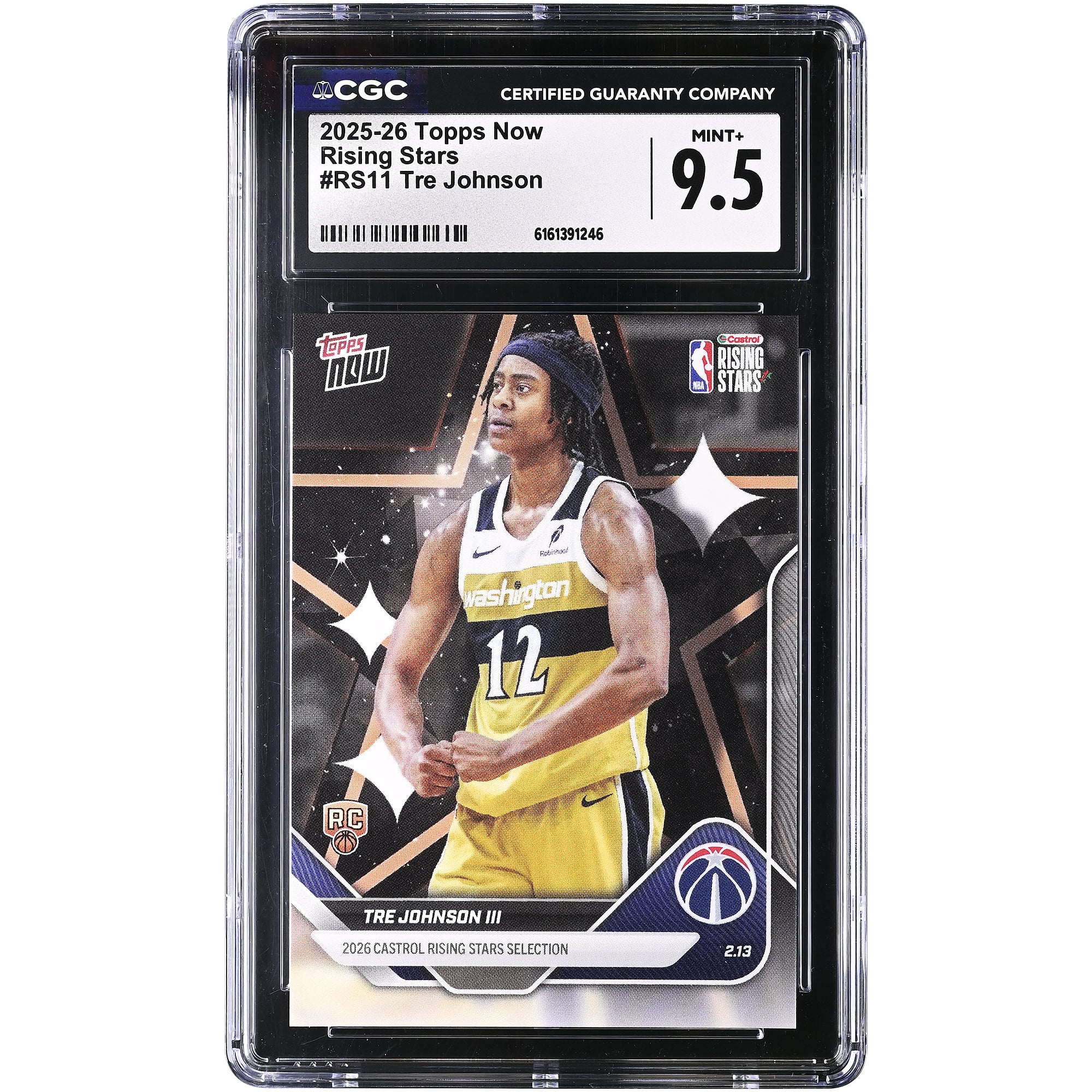 Tre Johnson III Washington Wizards 2025-26 Topps Now Rising Stars #RS11 CGC Authenticated Card
