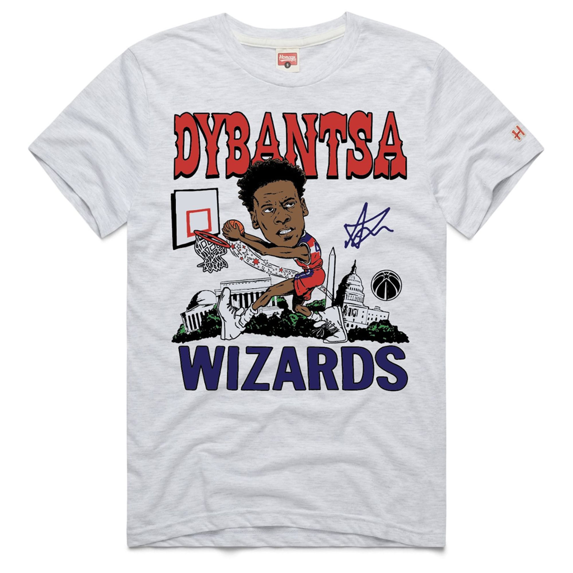 T-shirt unisexe Hommage à AJ Dybantsa, recrue des Washington Wizards, couleur cendre, en mélange de trois matières