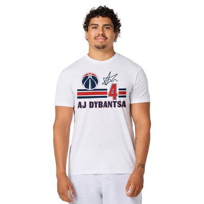 AJ Dybantsa Washington Wizards Homage Unisex Signature Jersey Tri-Blend T-Shirt - Ash