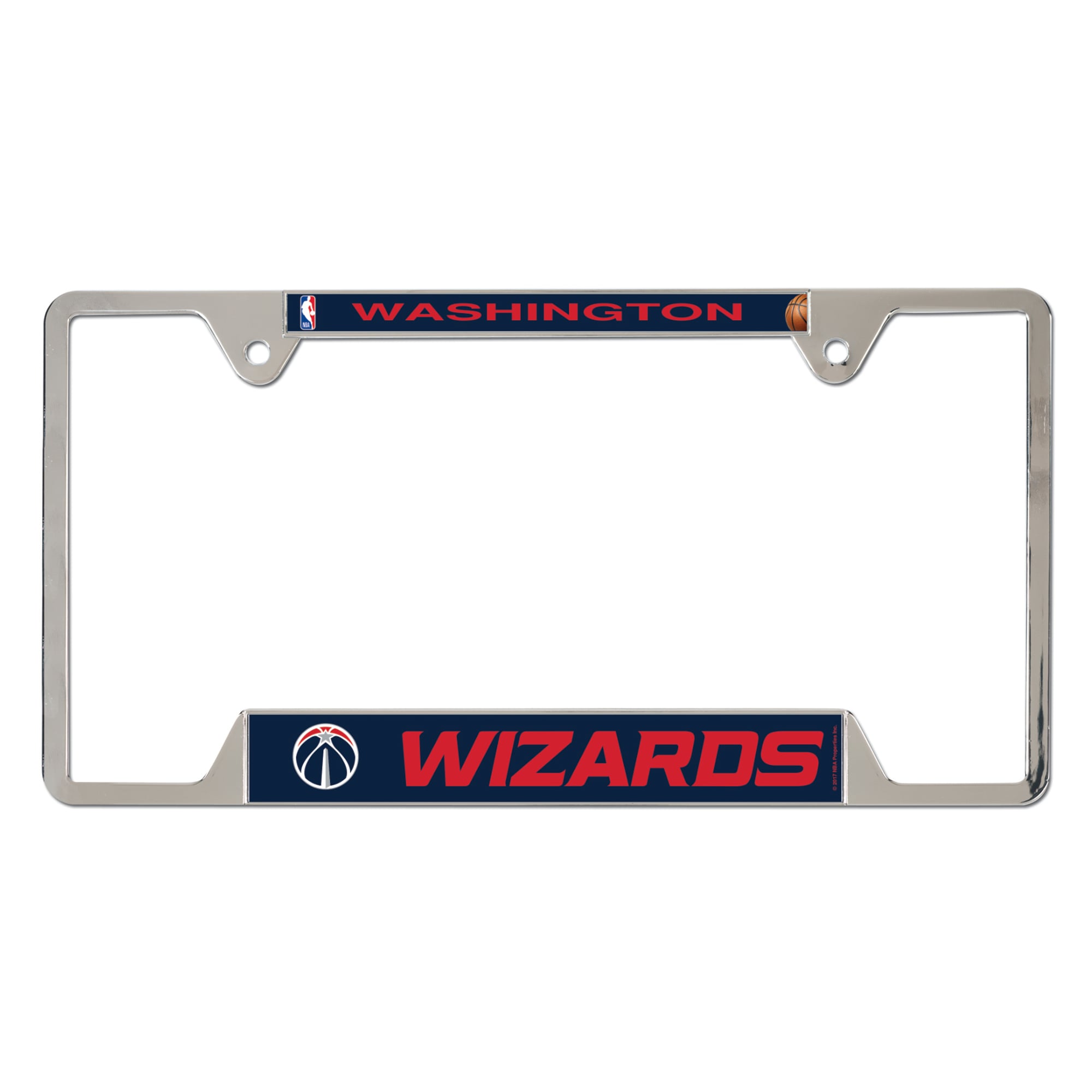 Cadre de plaque d'immatriculation en métal chromé WinCraft Washington Wizards