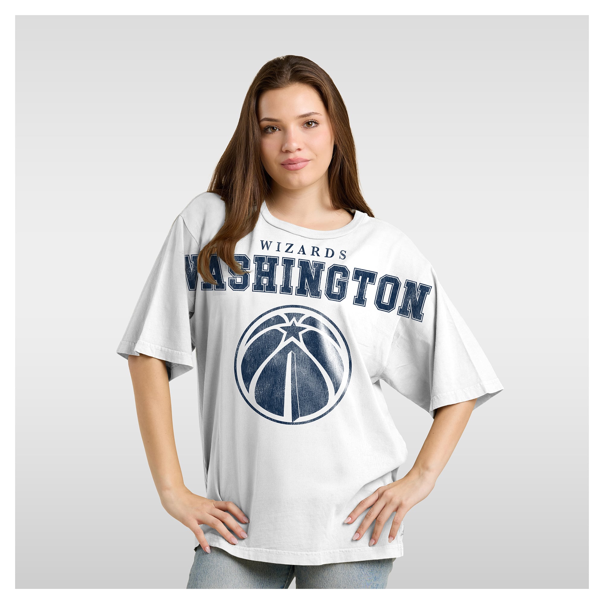 Women's Fanatics  White Washington Wizards Spirit Relaxed Jersey T-Shirt