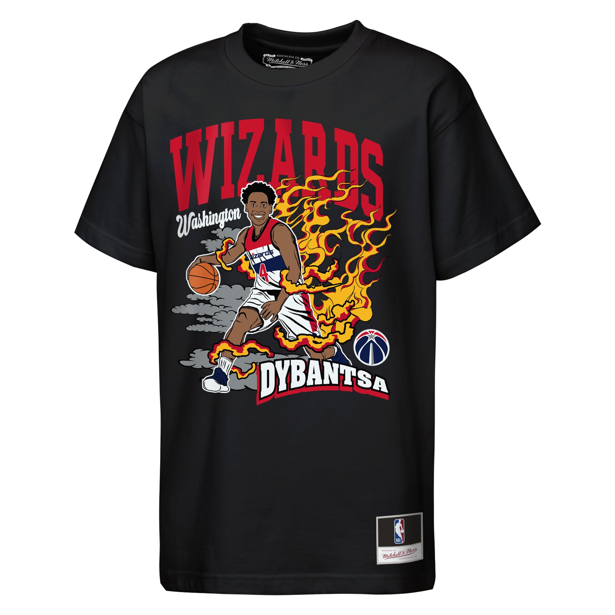 Youth Mitchell & Ness AJ Dybantsa Black Washington Wizards Fired Up T-Shirt