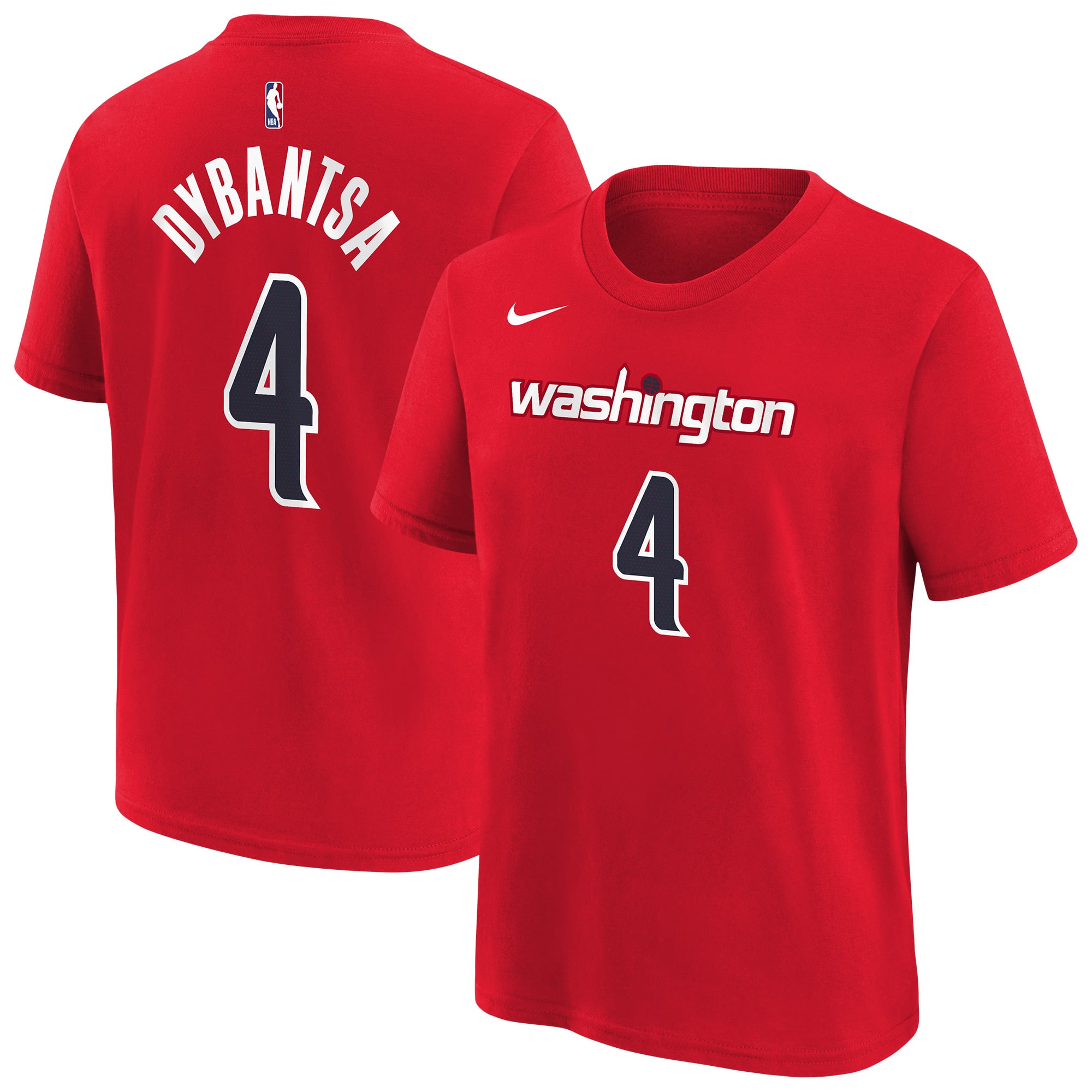 Youth Nike AJ Dybantsa Red Washington Wizards Icon Name & Number T-Shirt