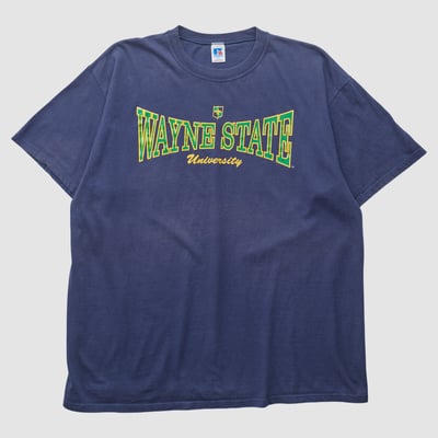 Wayne State Wildcats Russell 90s T-shirt - Navy - XL by Fanatics Real Vintage
