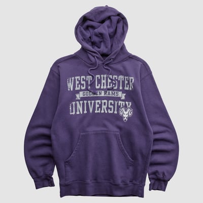 West Chester Golden Rams Jansport 2000s Hooded Pullover Sweatshirt - Purple - XS by Fanatics Real Vintage