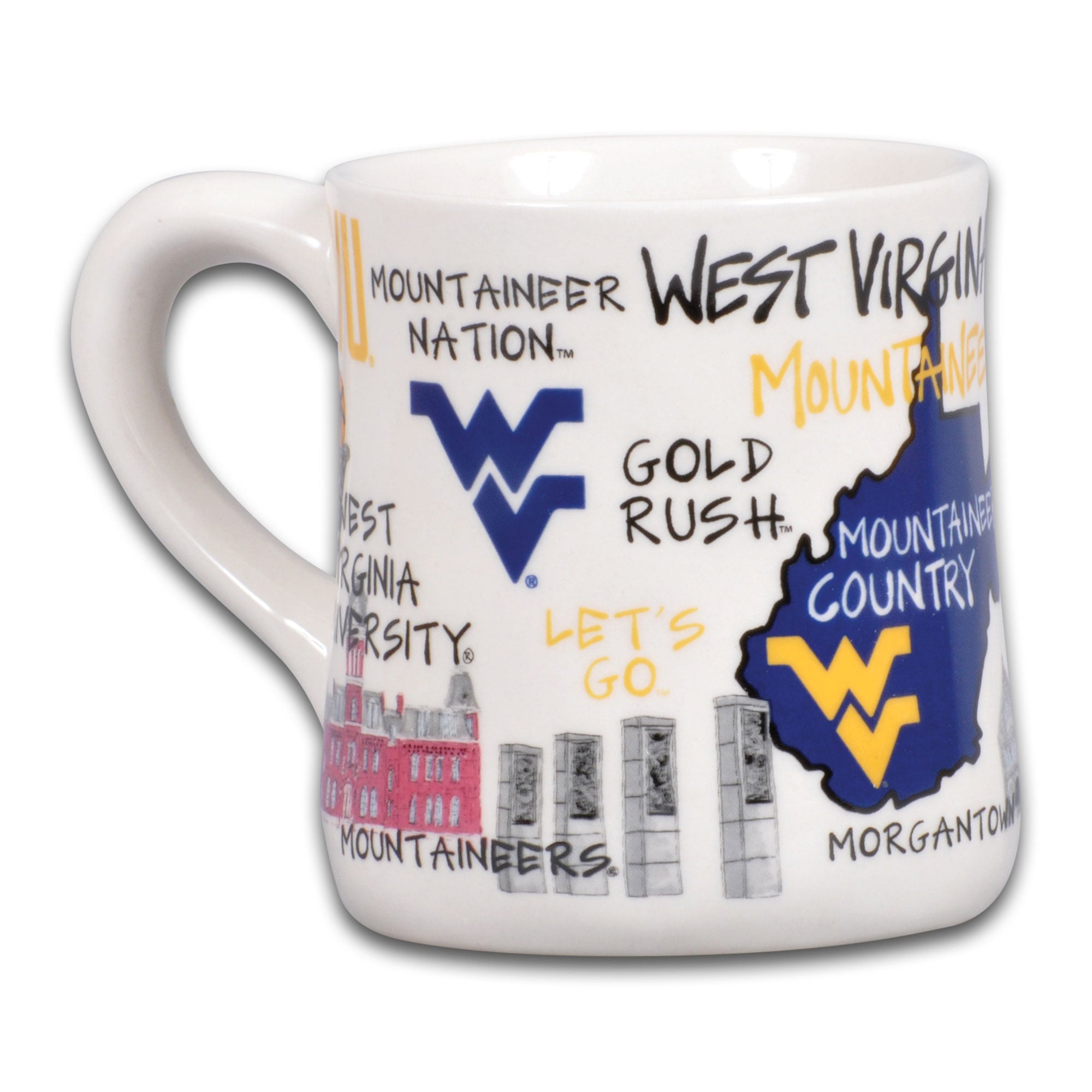 Mug en céramique 20 oz à l'effigie des Mountaineers de Virginie-Occidentale
