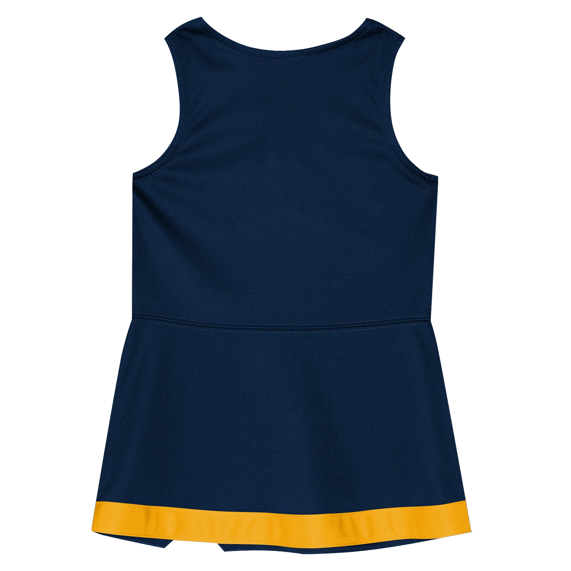 Girls Preschool Outerstuff Navy West Virginia Mountaineers Two-Piece Cheer Captain Jumper Dress & Bloomers Set