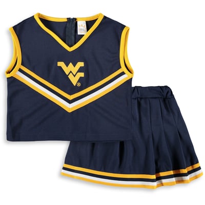  West Virginia Mountaineers Little King Girls Youth Two-Piece Cheer Set - Navy