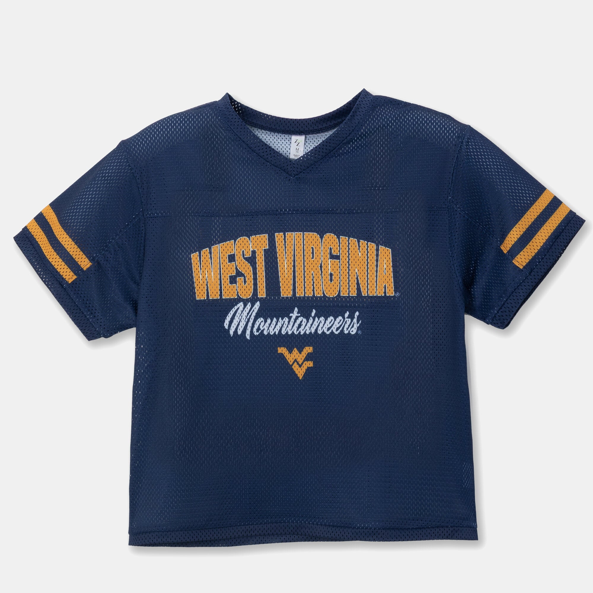 Girls Youth ZooZatz Navy West Virginia Mountaineers Mesh Jersey T-Shirt