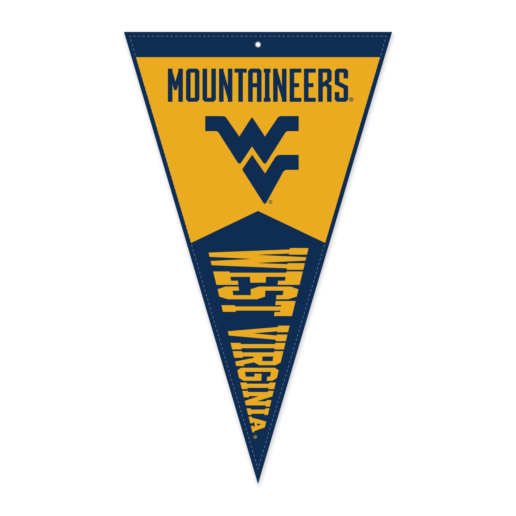 Jardine West Virginia Mountaineers 16" x 27" Pennant Shape Golf Towel with Magnetic Clip