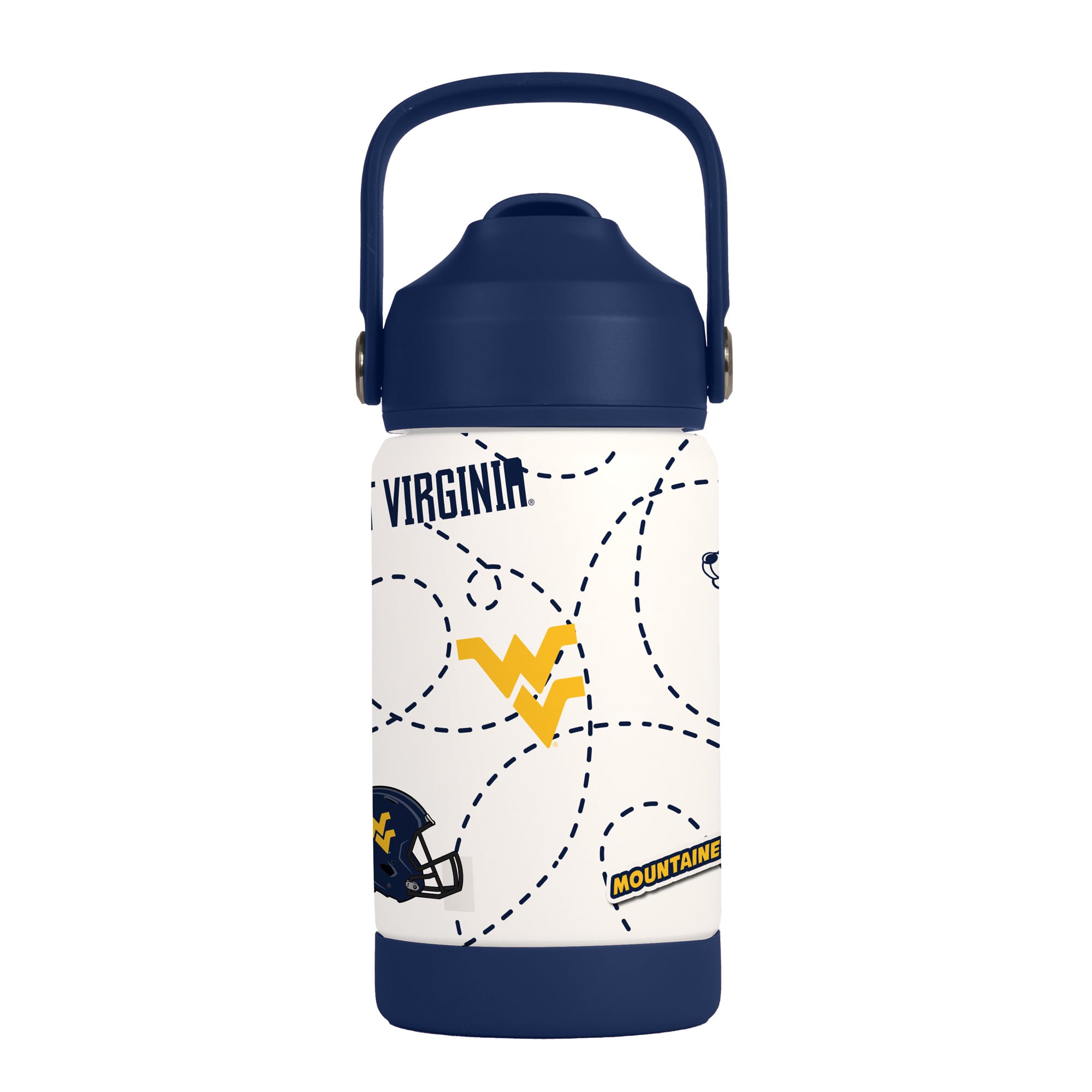 Bouteille de 35 cl des West Virginia Mountaineers, logo de la marque