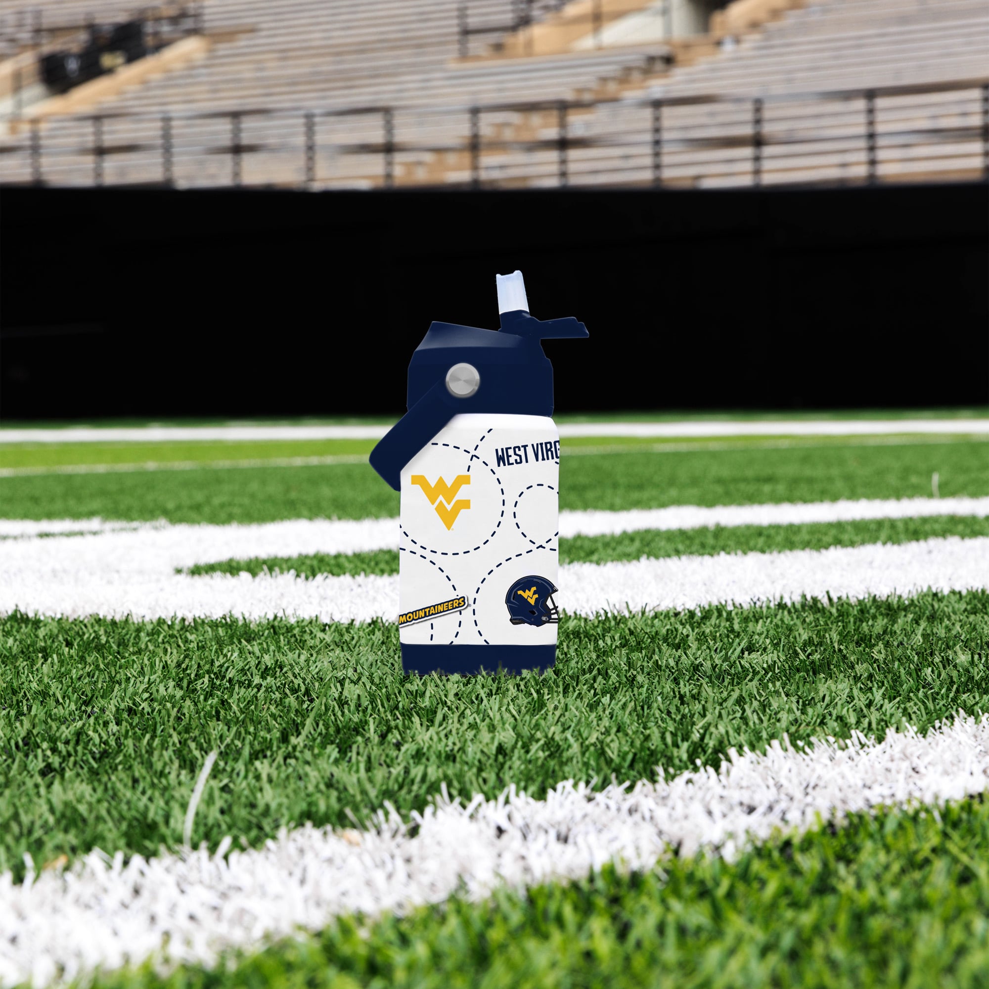 Bouteille de 35 cl des West Virginia Mountaineers, logo de la marque