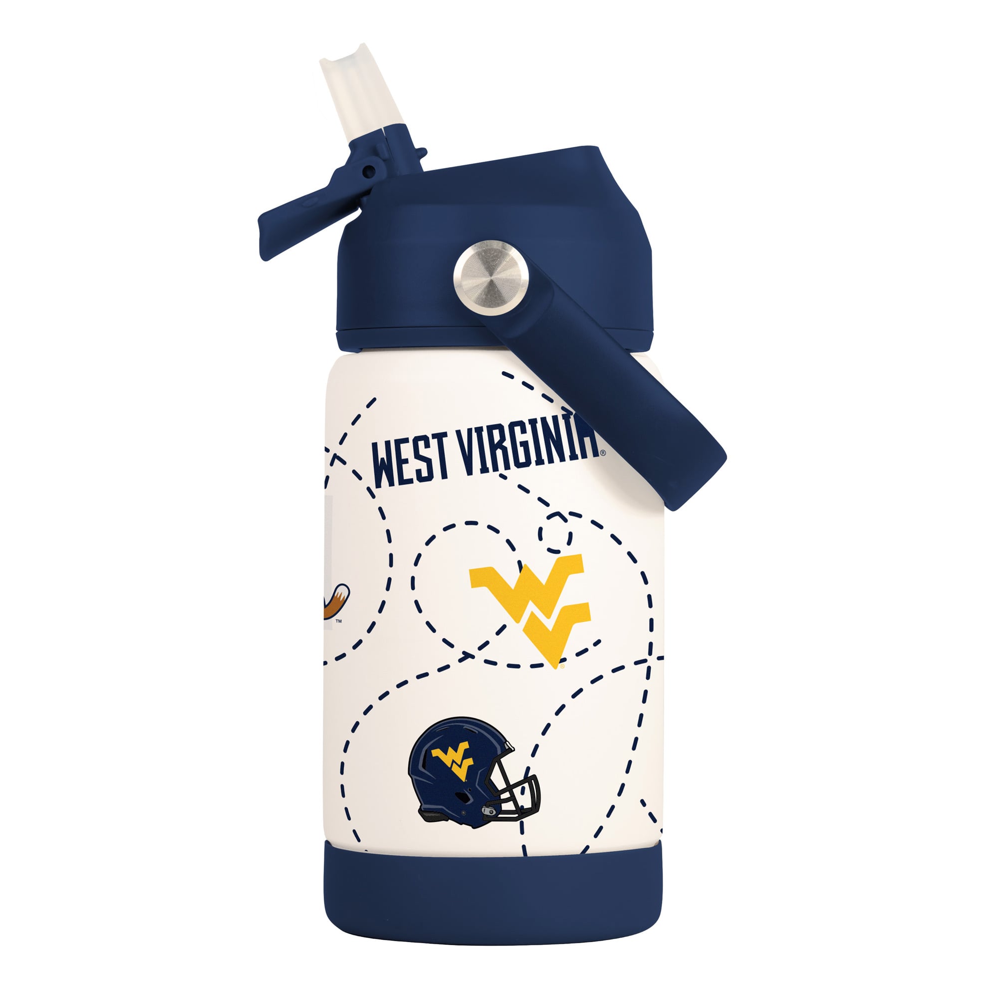 Bouteille de 35 cl des West Virginia Mountaineers, logo de la marque