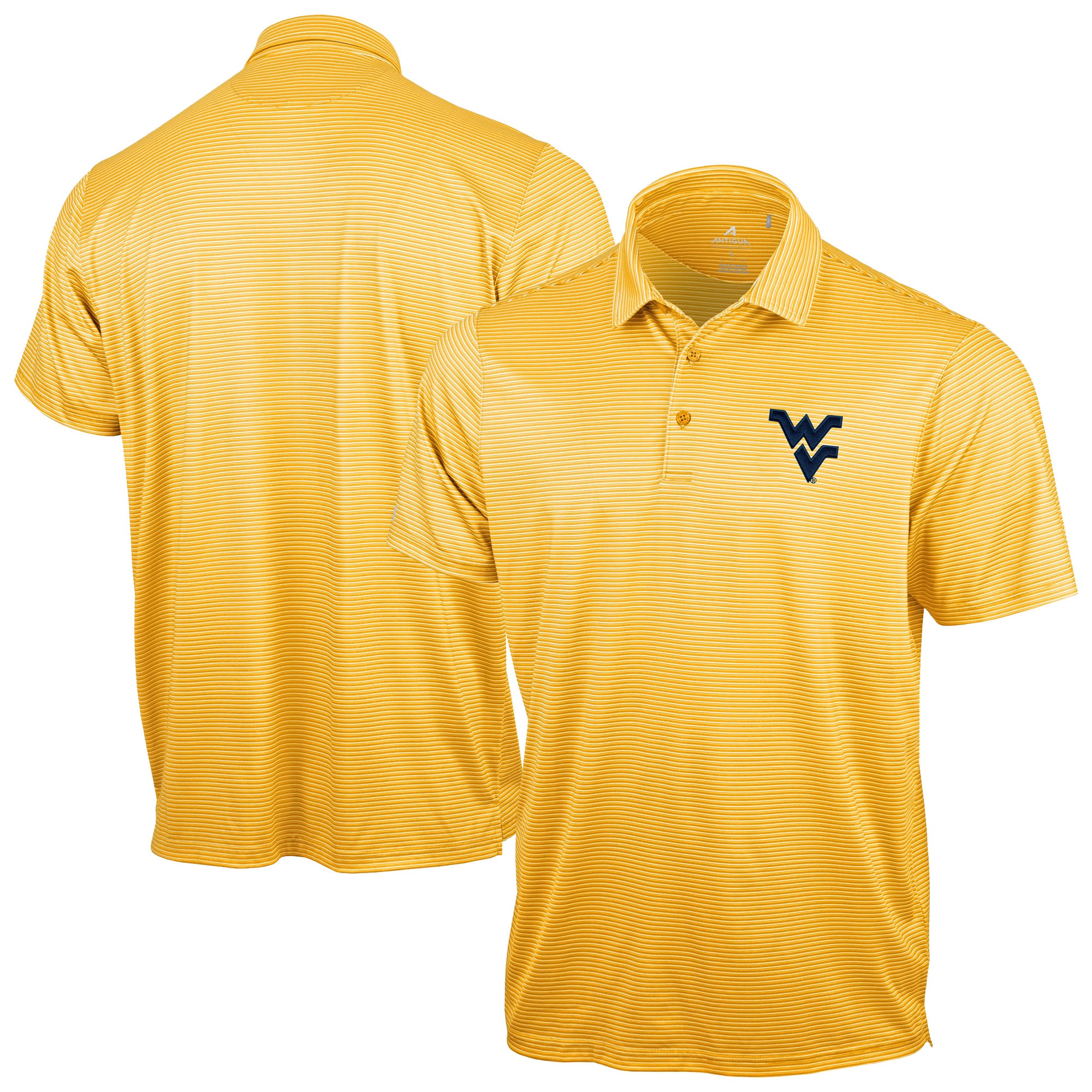 Polo Antigua Gold West Virginia Mountaineers Lineage pour homme