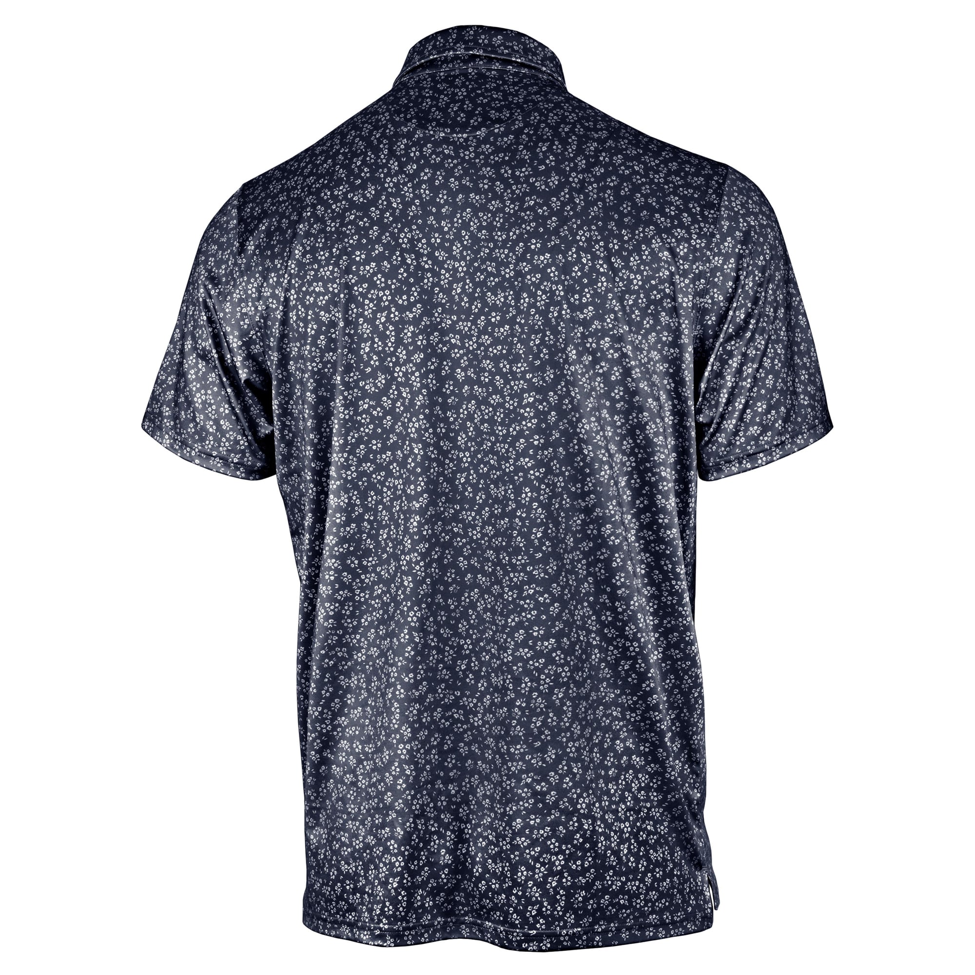 Men's Antigua Navy West Virginia Mountaineers Mono Floral Polo