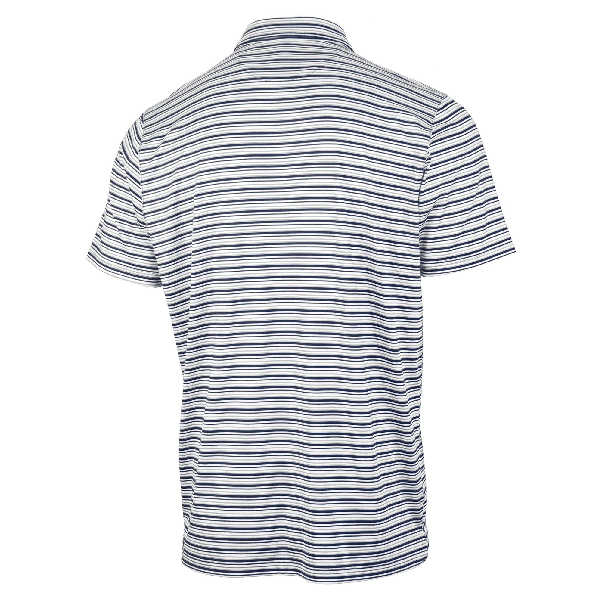 Men's Antigua Navy West Virginia Mountaineers Space Stripe Polo