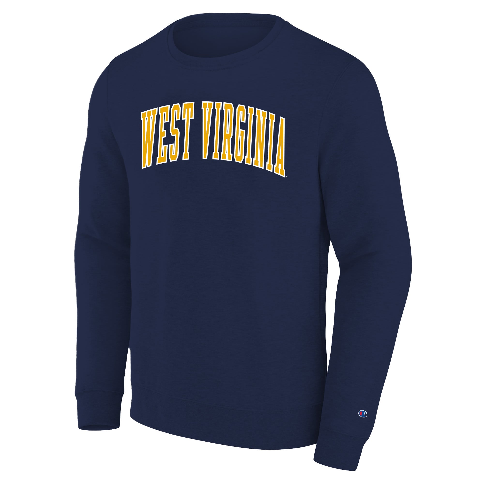 Men's Big and Tall Champion Navy West Virginia Mountaineers Arch Applique Sweatshirt