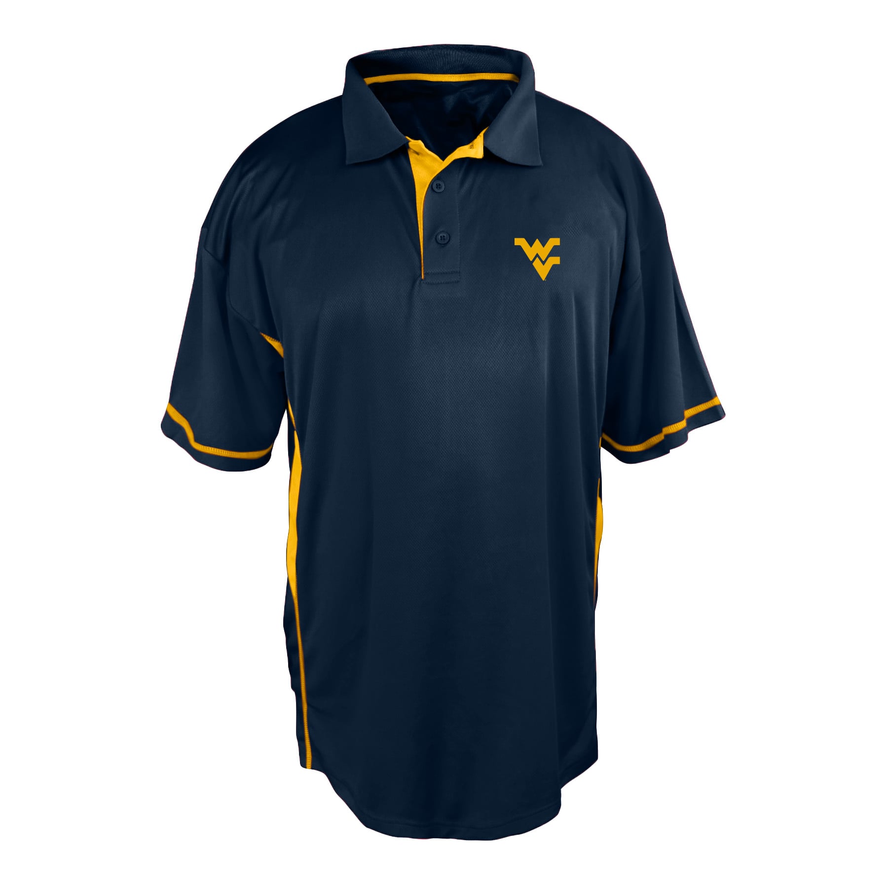 Men's Big and Tall Profile Navy West Virginia Mountaineers Color Block Panel Polo