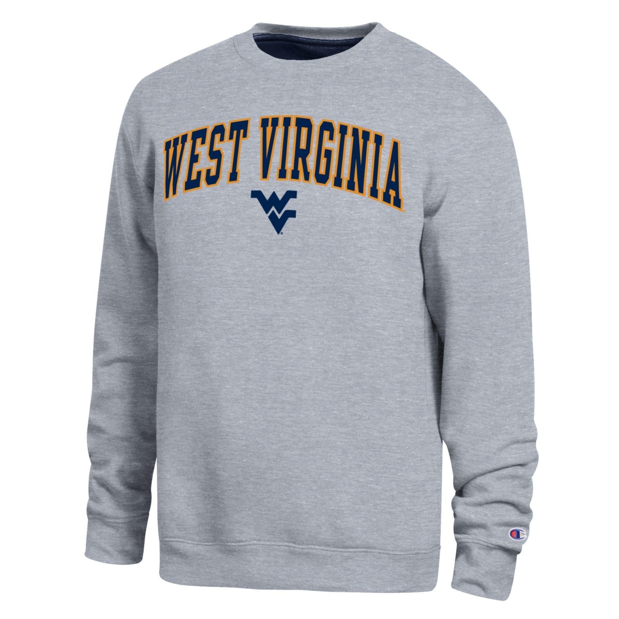 Men's Champion Navy West Virginia Mountaineers Arch Sweatshirt