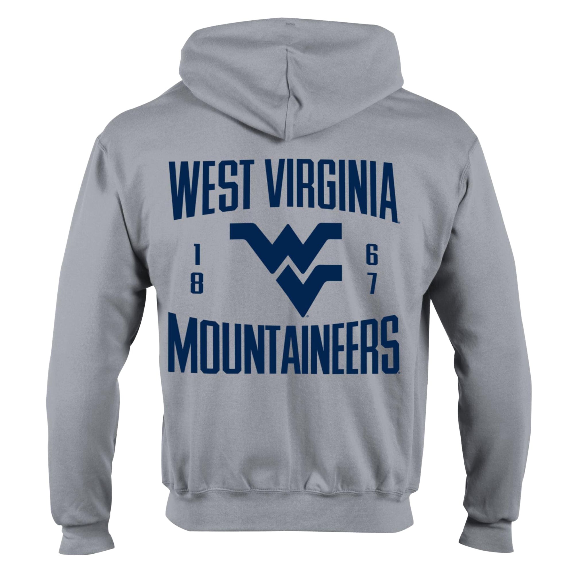 Men's Champion Heather Gray West Virginia Mountaineers Varsity Powerblend Full-Zip Fleece Hoodie