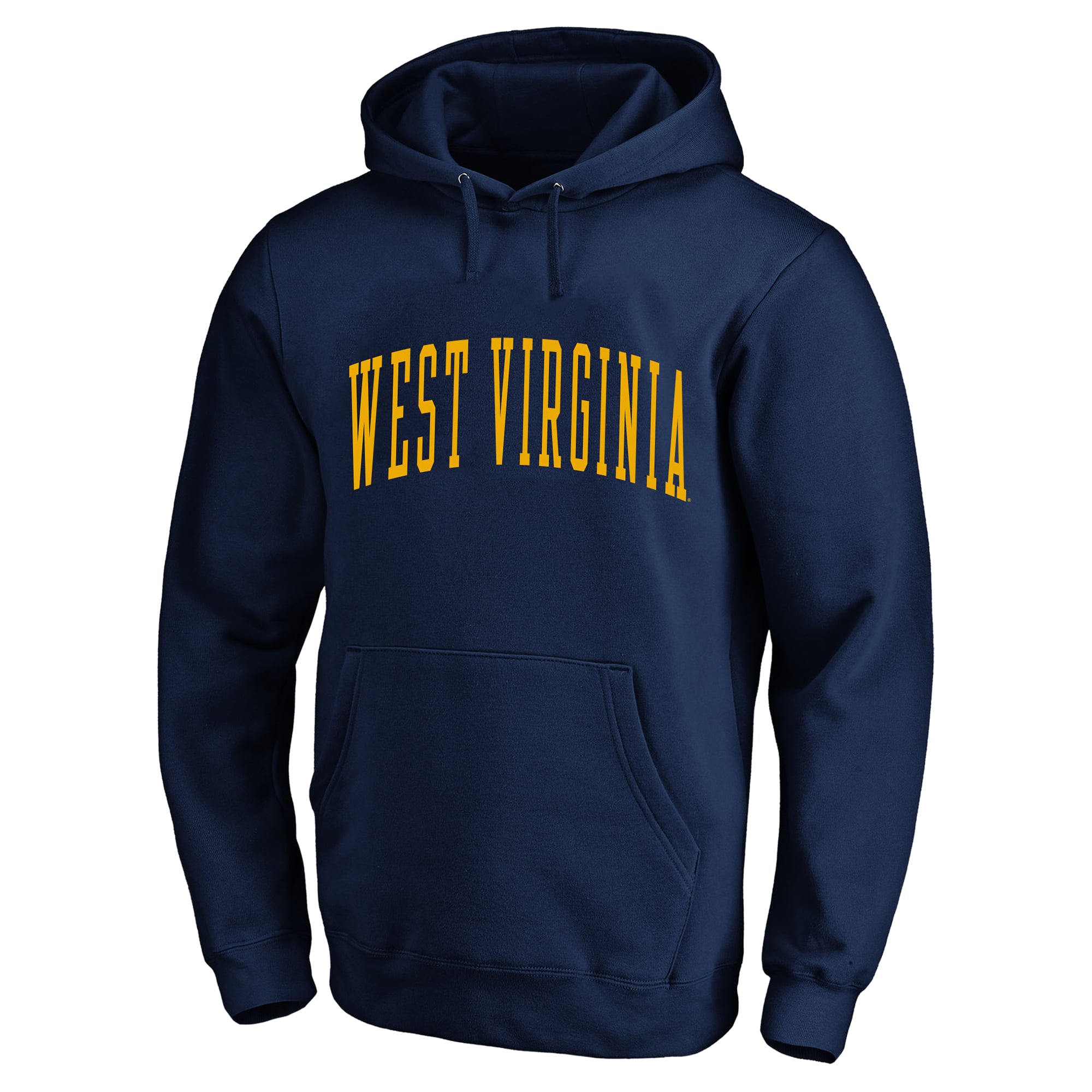 Sweat à capuche Champion bleu marine West Virginia Mountaineers Arch Over Tackle Twill pour homme, grandes tailles