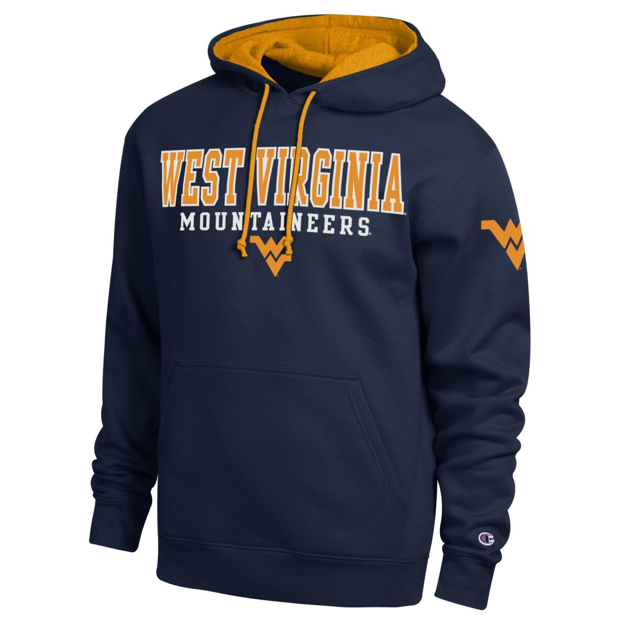 Men's Champion Navy West Virginia Mountaineers Contrast Hoodie