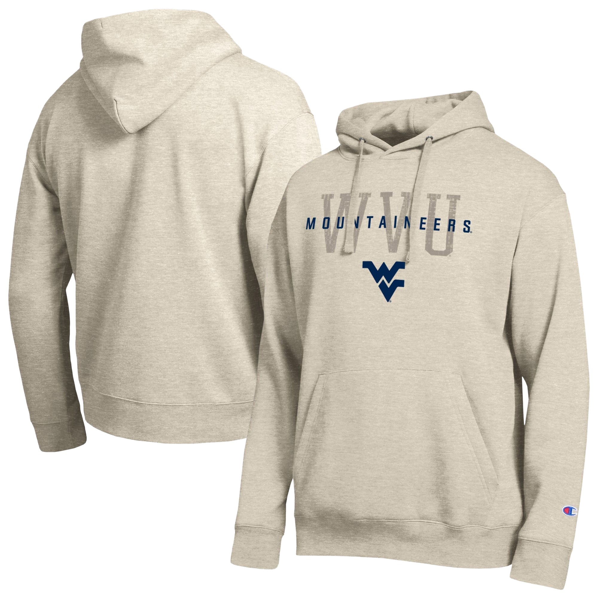 Sweat à capuche Champion Oatmeal West Virginia Mountaineers All-Star Neutral Stack pour homme