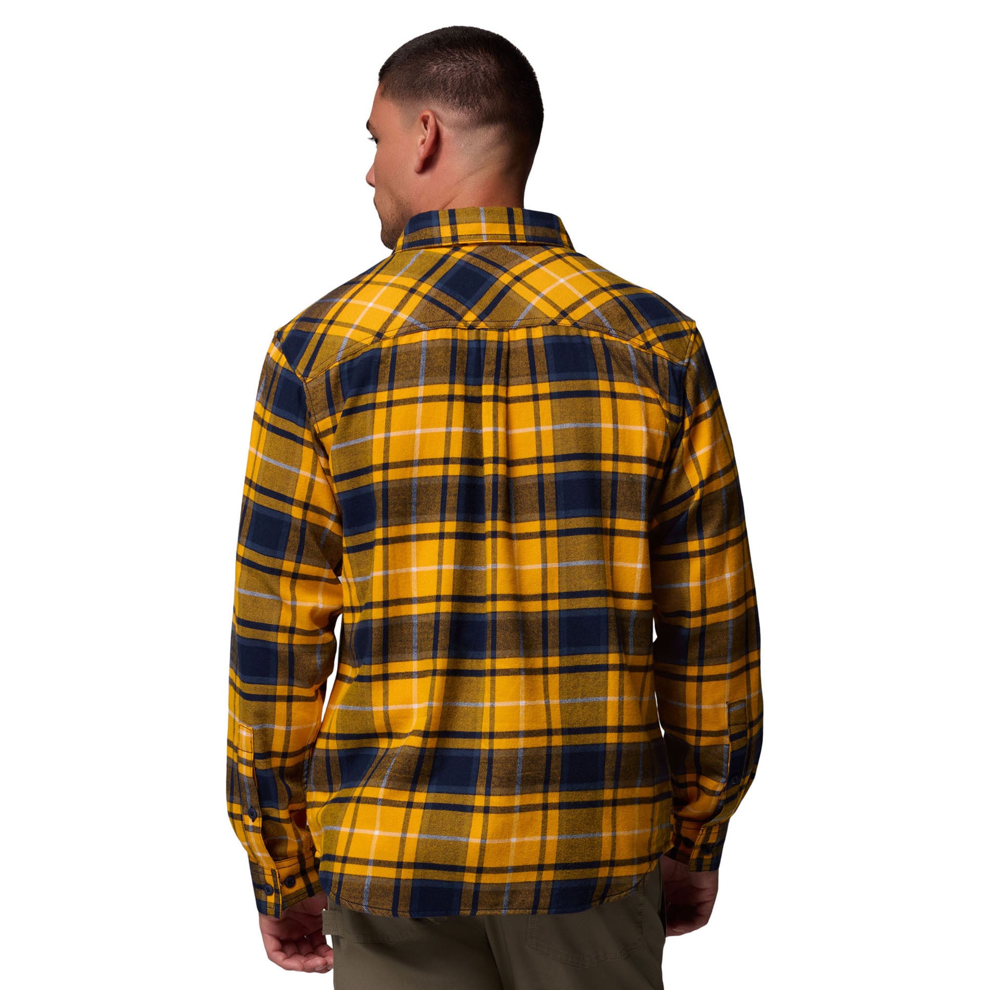 Chemise boutonnée à manches longues en flanelle Omni-Wick pour homme Columbia Gold West Virginia Mountaineers