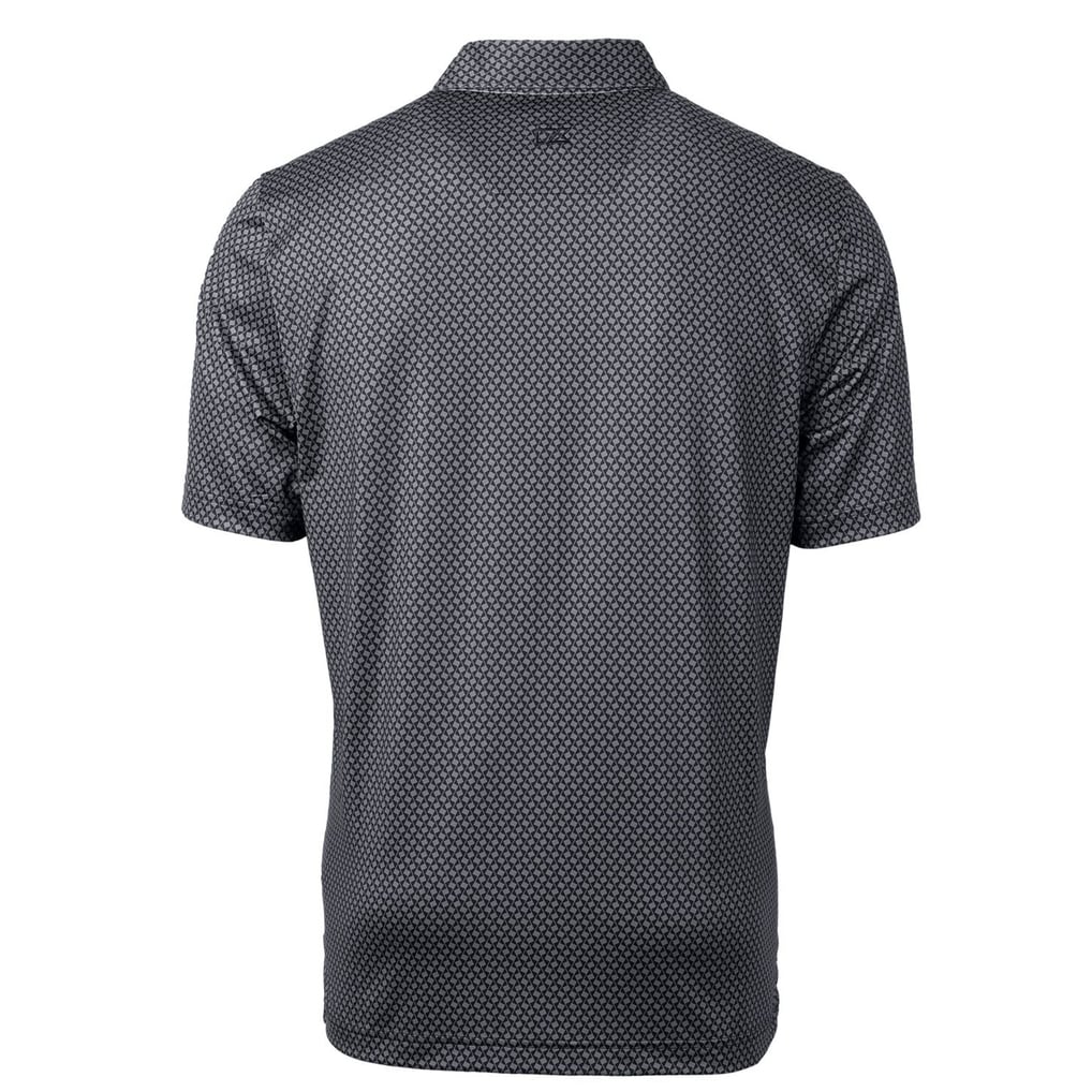 Men's Cutter & Buck Black West Virginia Mountaineers Pike Banner Print Polo
