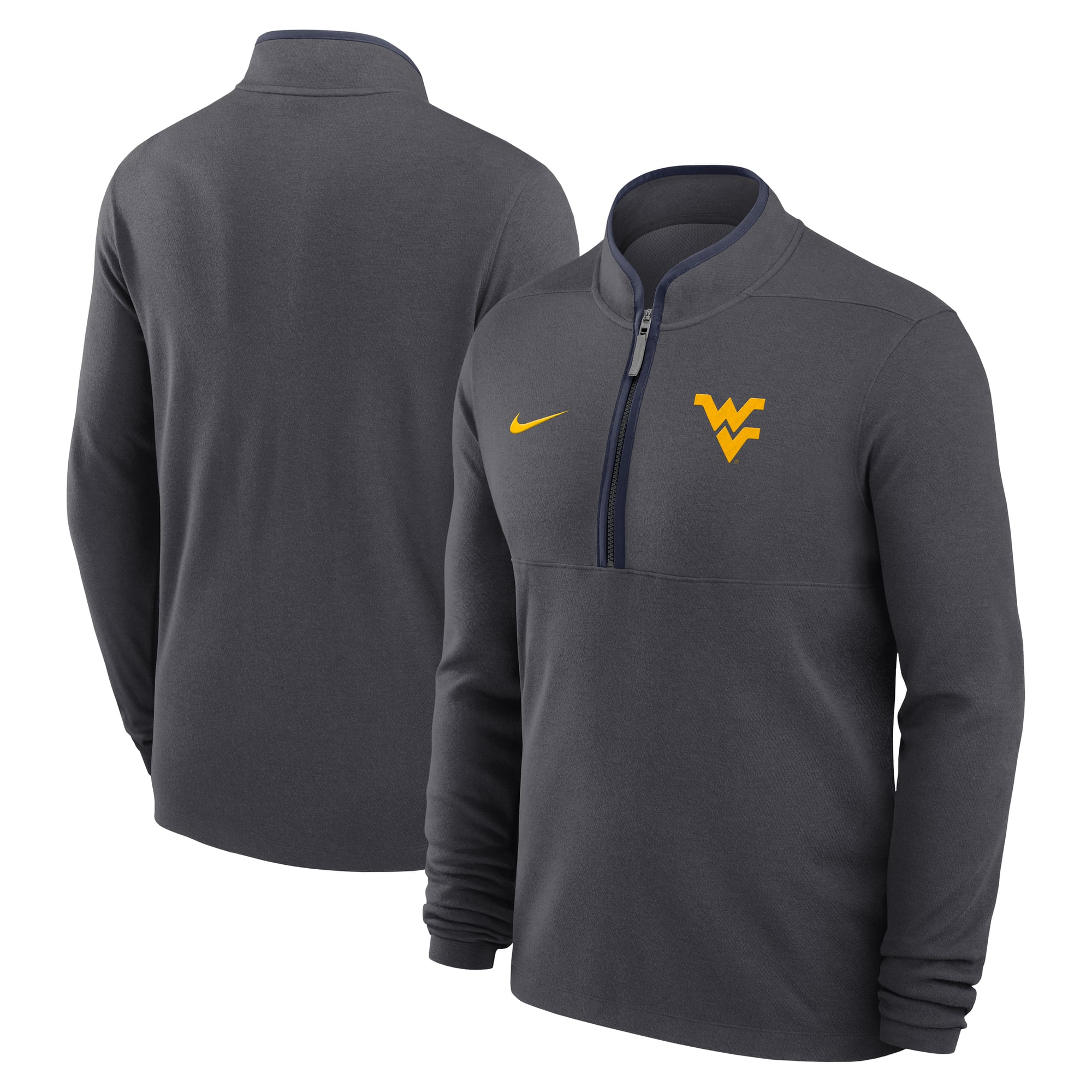 Men's Nike Navy West Virginia Mountaineers Courtside Victory Dri-FIT Half-Zip Pullover